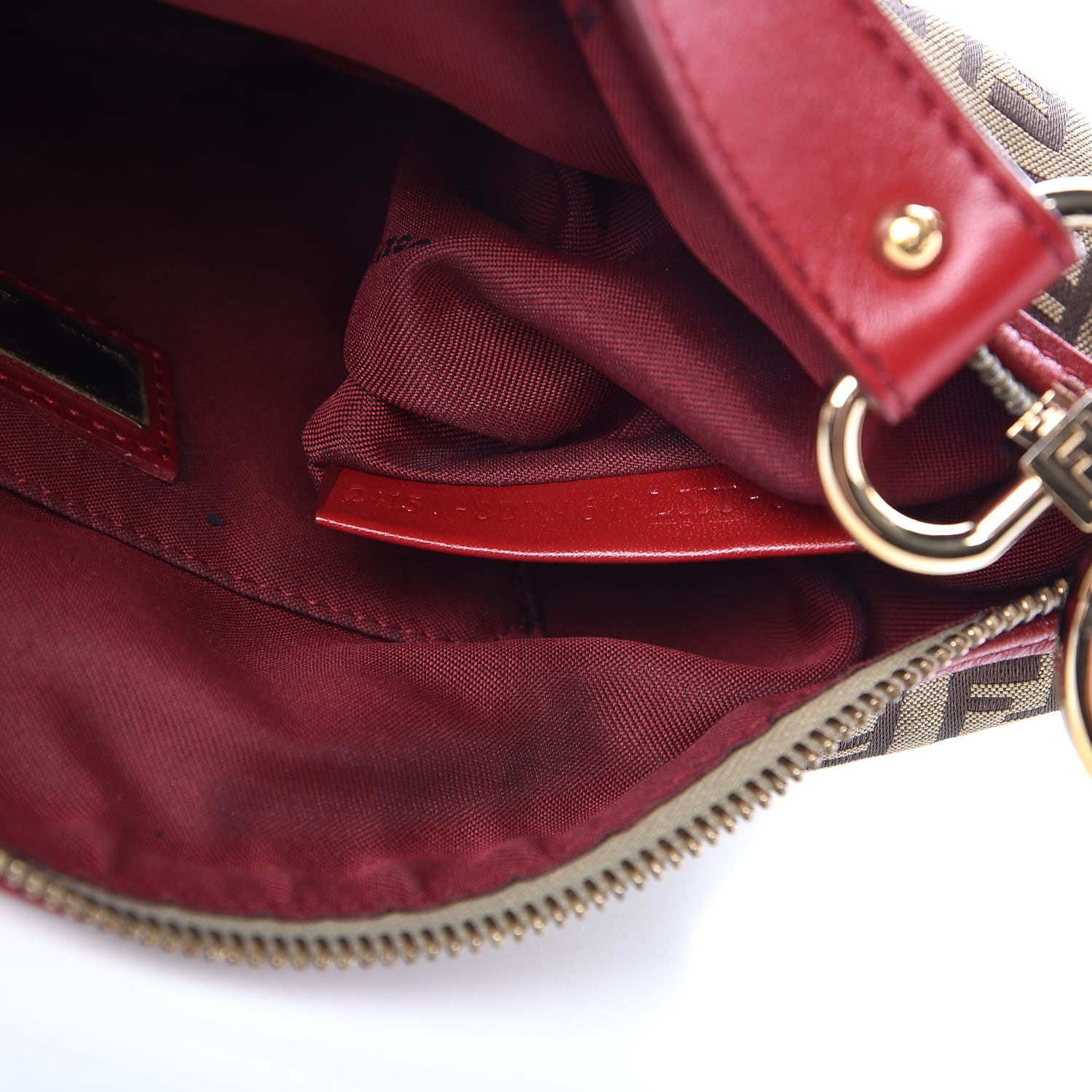 FENDI Zucchino Small Shoulder Bag Red 304076 | FASHIONPHILE