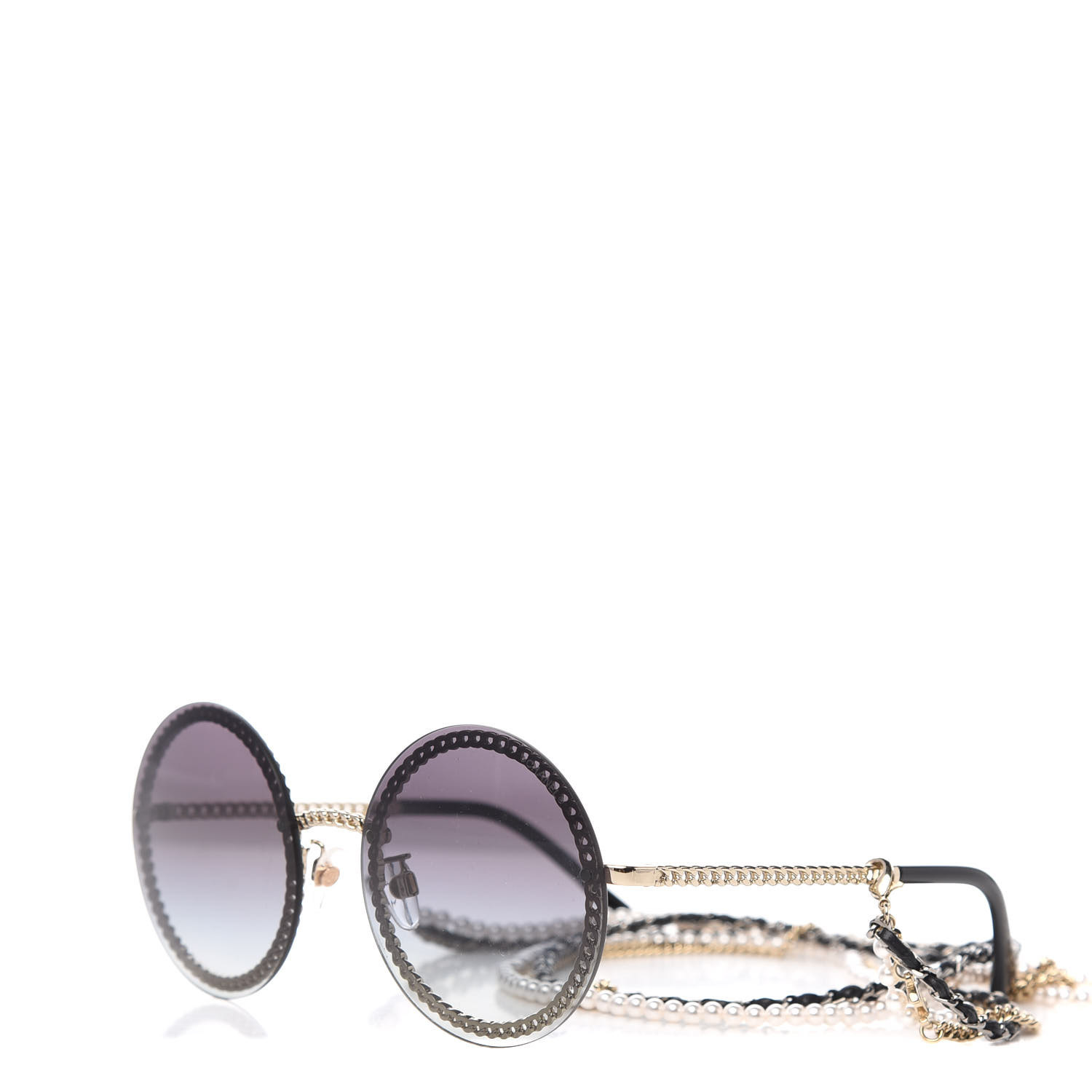 CHANEL Round Chain Sunglasses 4245 Gold 581121