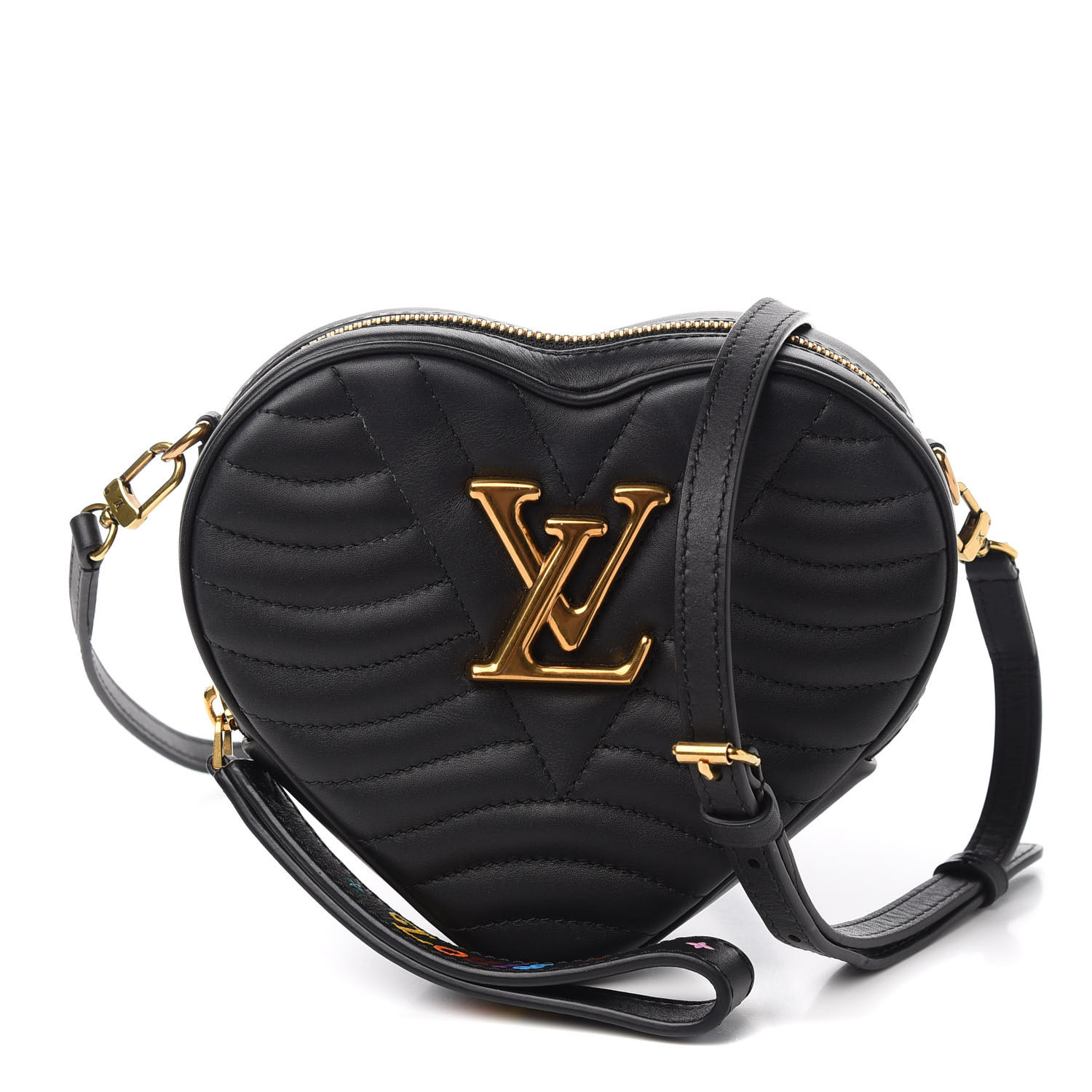 LOUIS VUITTON Calfskin New Wave Heart Bag Black 582347