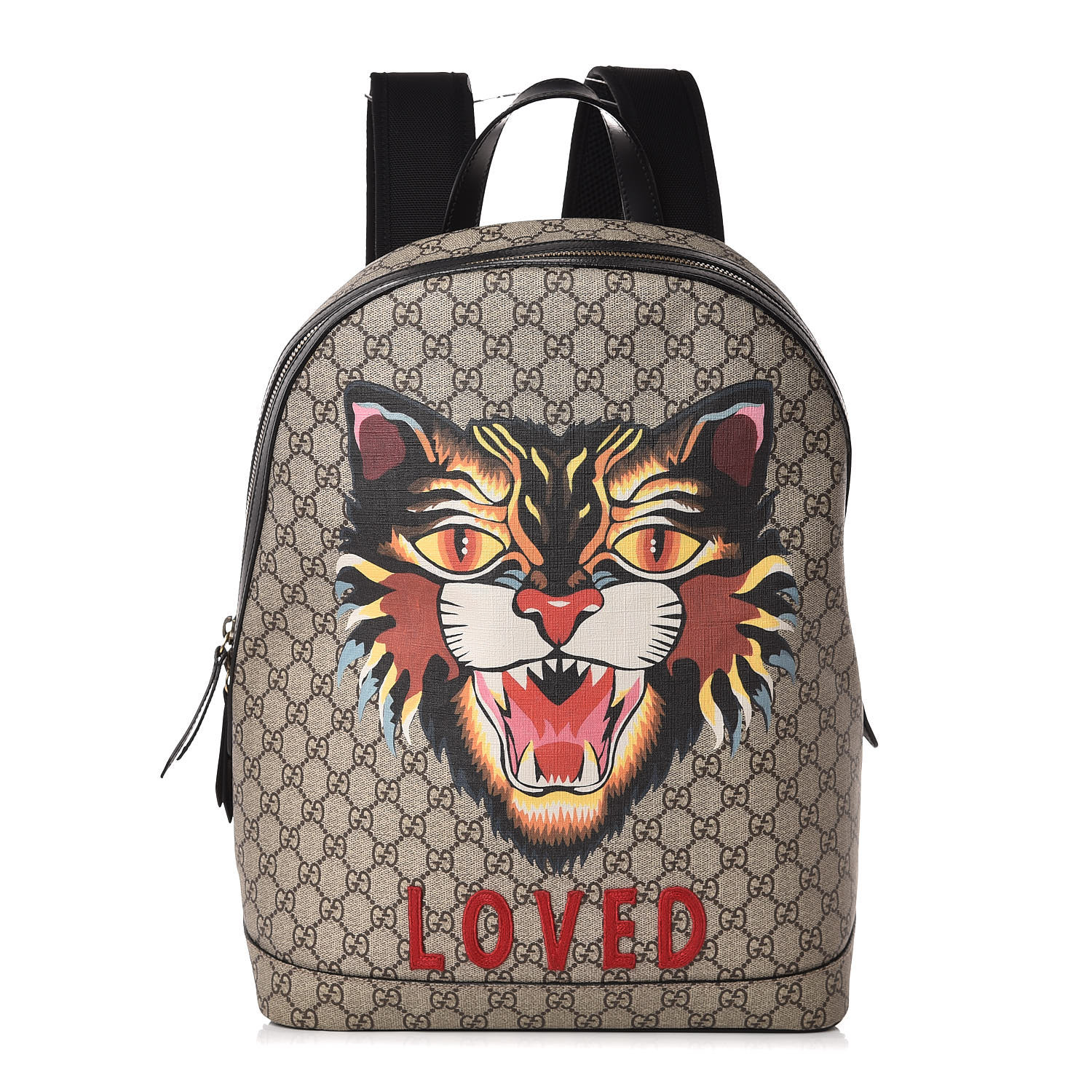 GUCCI GG Supreme Monogram Angry Cat Backpack 369883