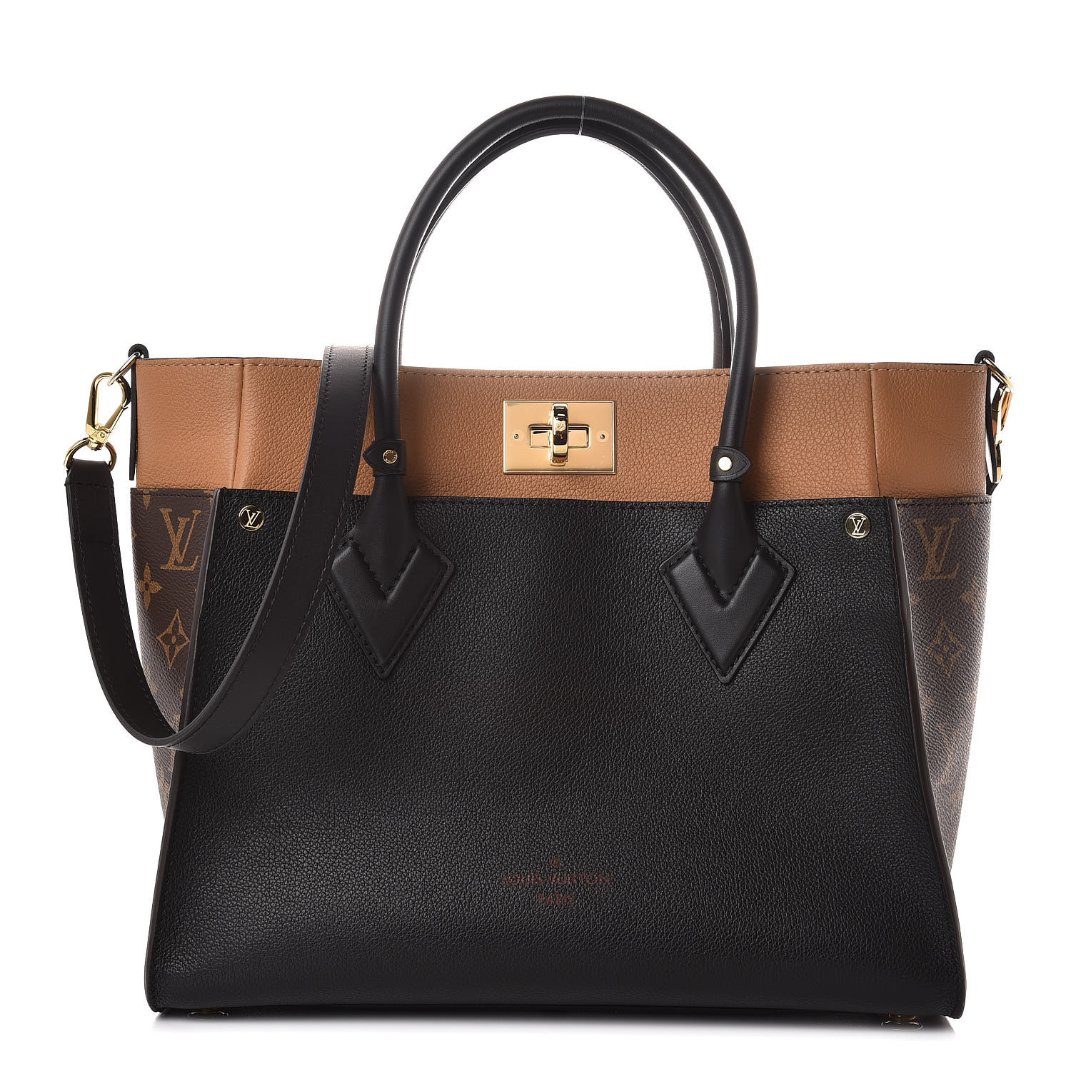 LOUIS VUITTON Calfskin Monogram On My Side Black 373354