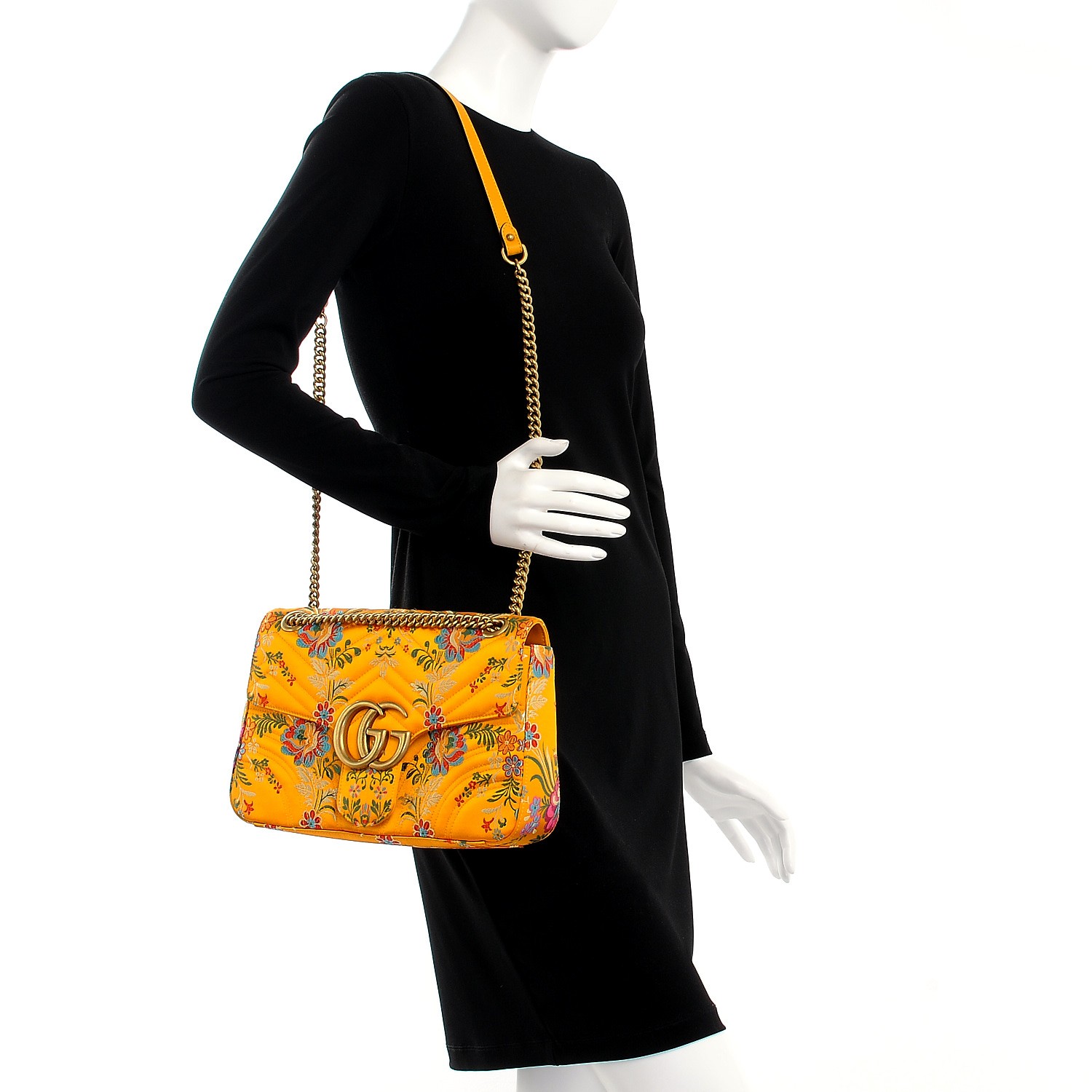 gucci gg marmont jacquard shoulder bag