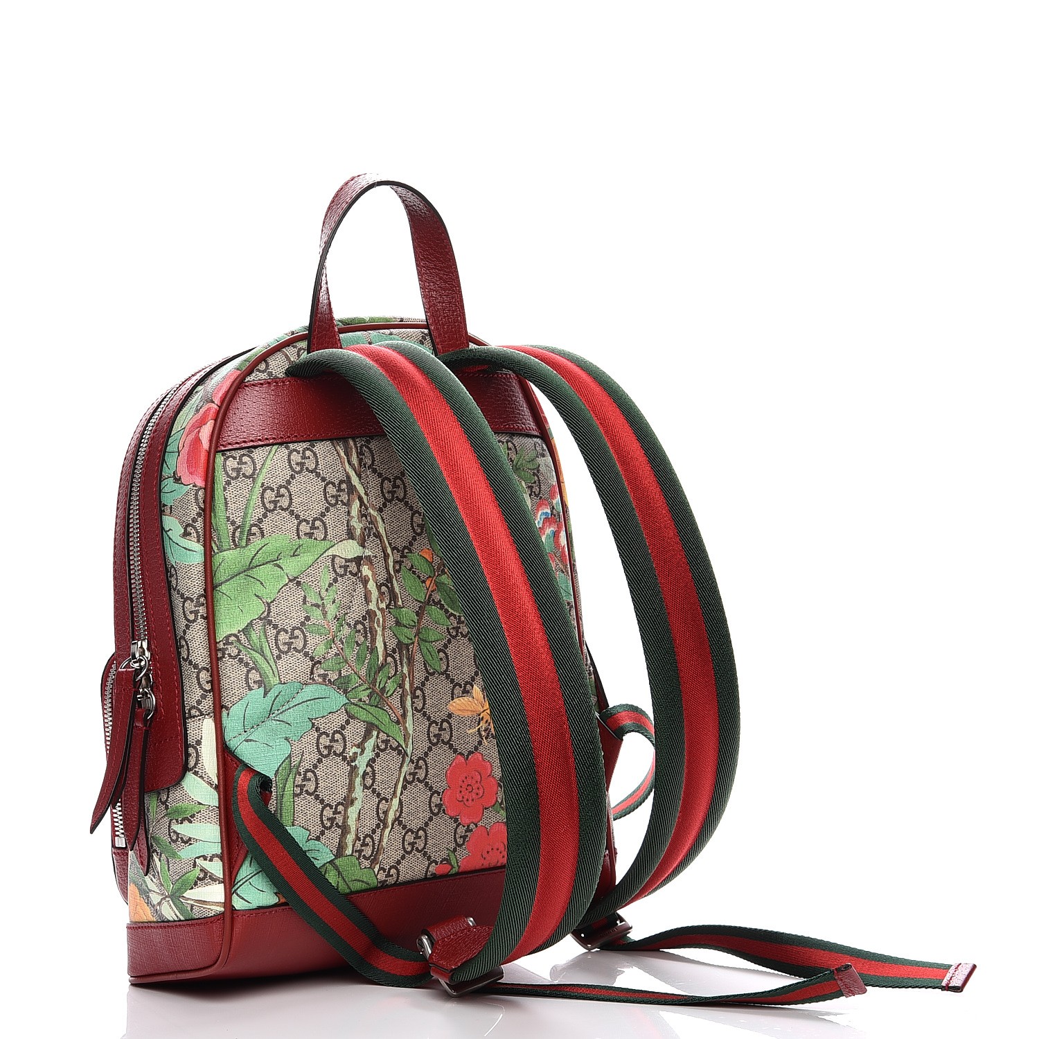 GUCCI GG Supreme Monogram Small Tian Print Backpack Red 212723