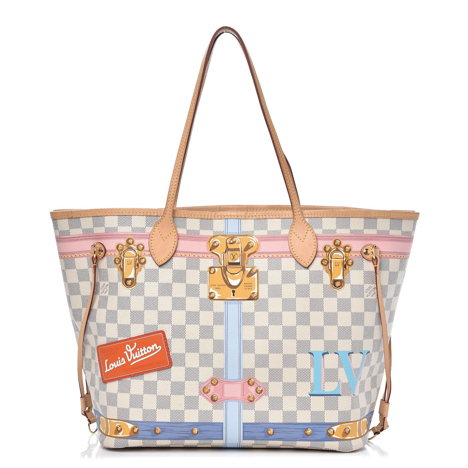 Louis Vuitton Limited Edition Damier Azur Summer Trunks Speedy 30  Bandouliere For Sale at 1stDibs