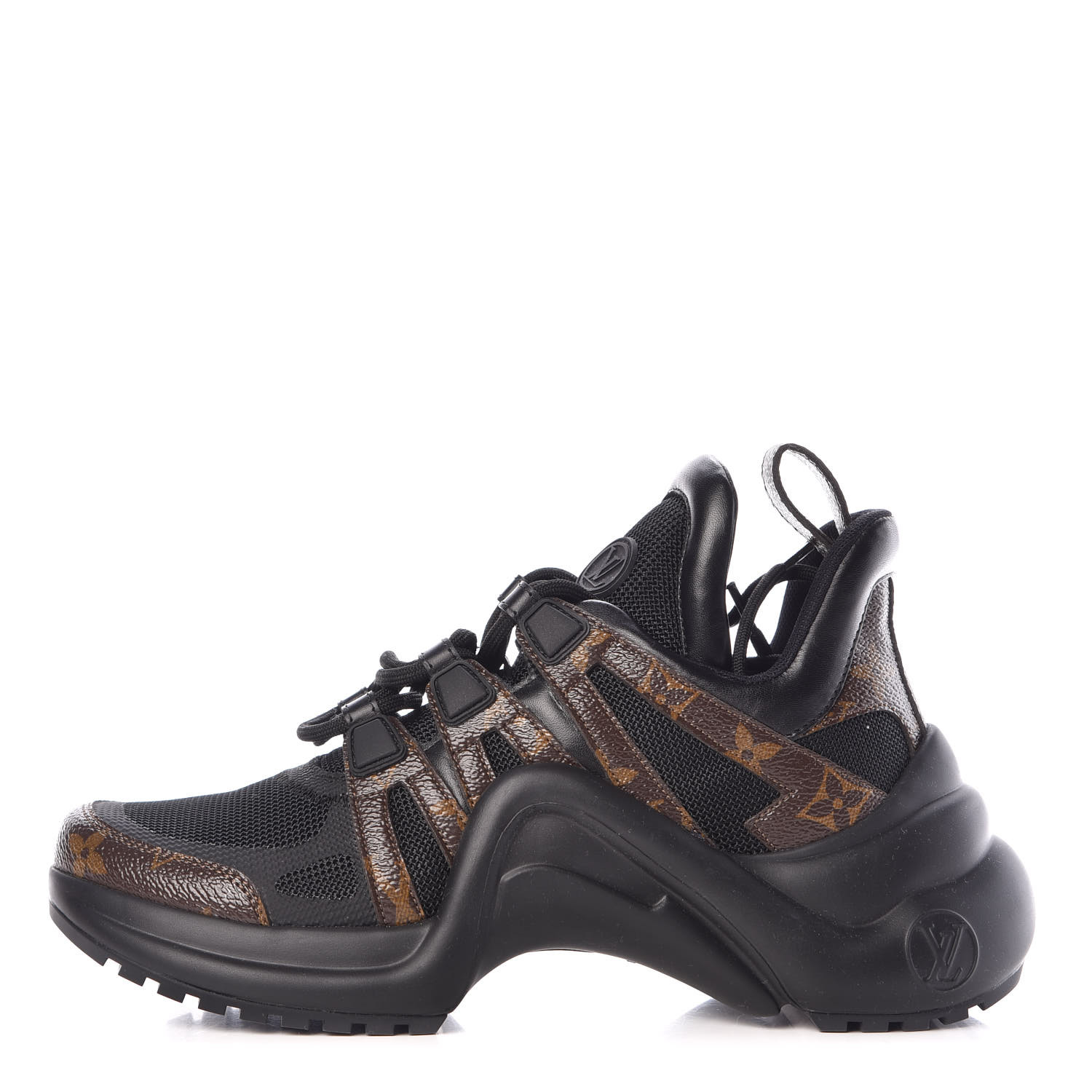 lv archlight sneaker price malaysia LOUIS VUITTON Patent Monogram LV Archlight Sneakers 37 Black 369518