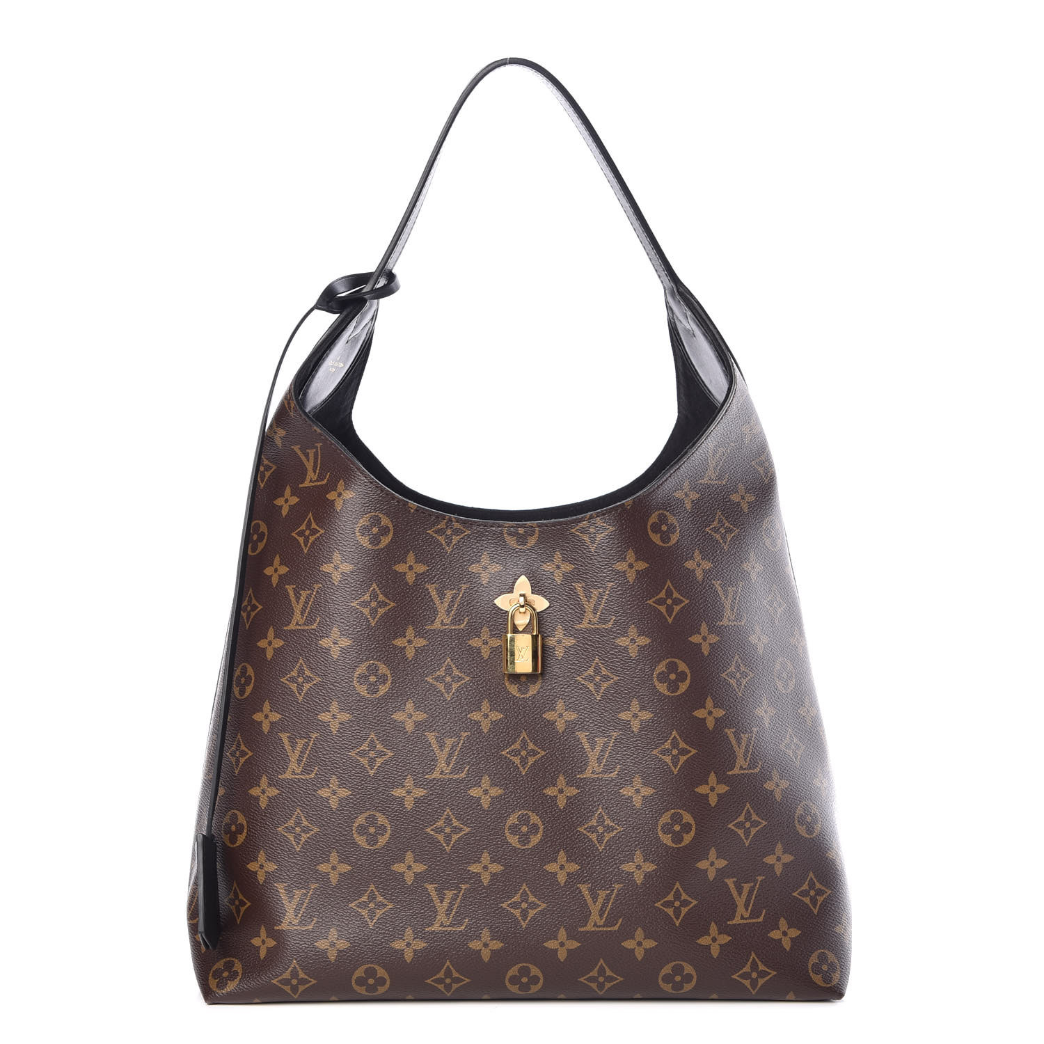 LOUIS VUITTON Monogram Flower Hobo Black 456978