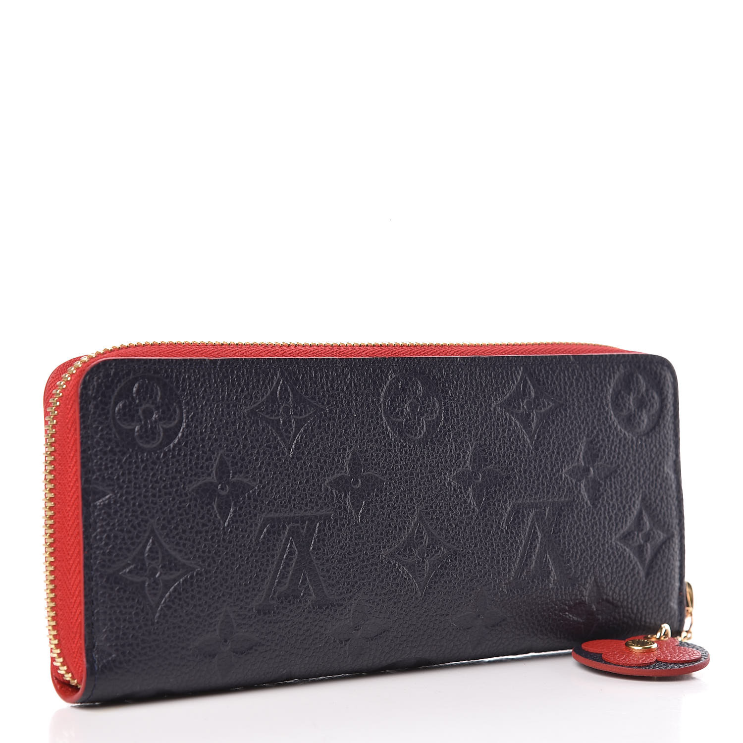 LOUIS VUITTON Empreinte Blooming Flowers Clemence Wallet Marine Rouge 518468