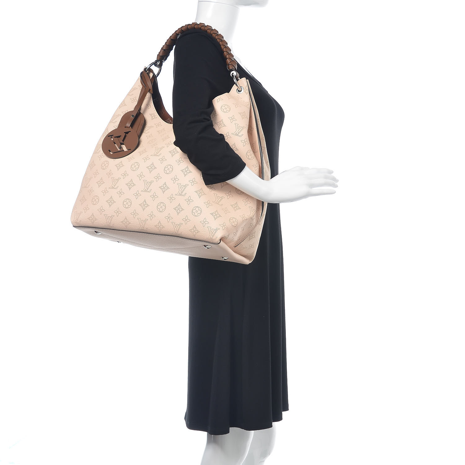 LOUIS VUITTON Mahina Carmel Hobo Creme 454894