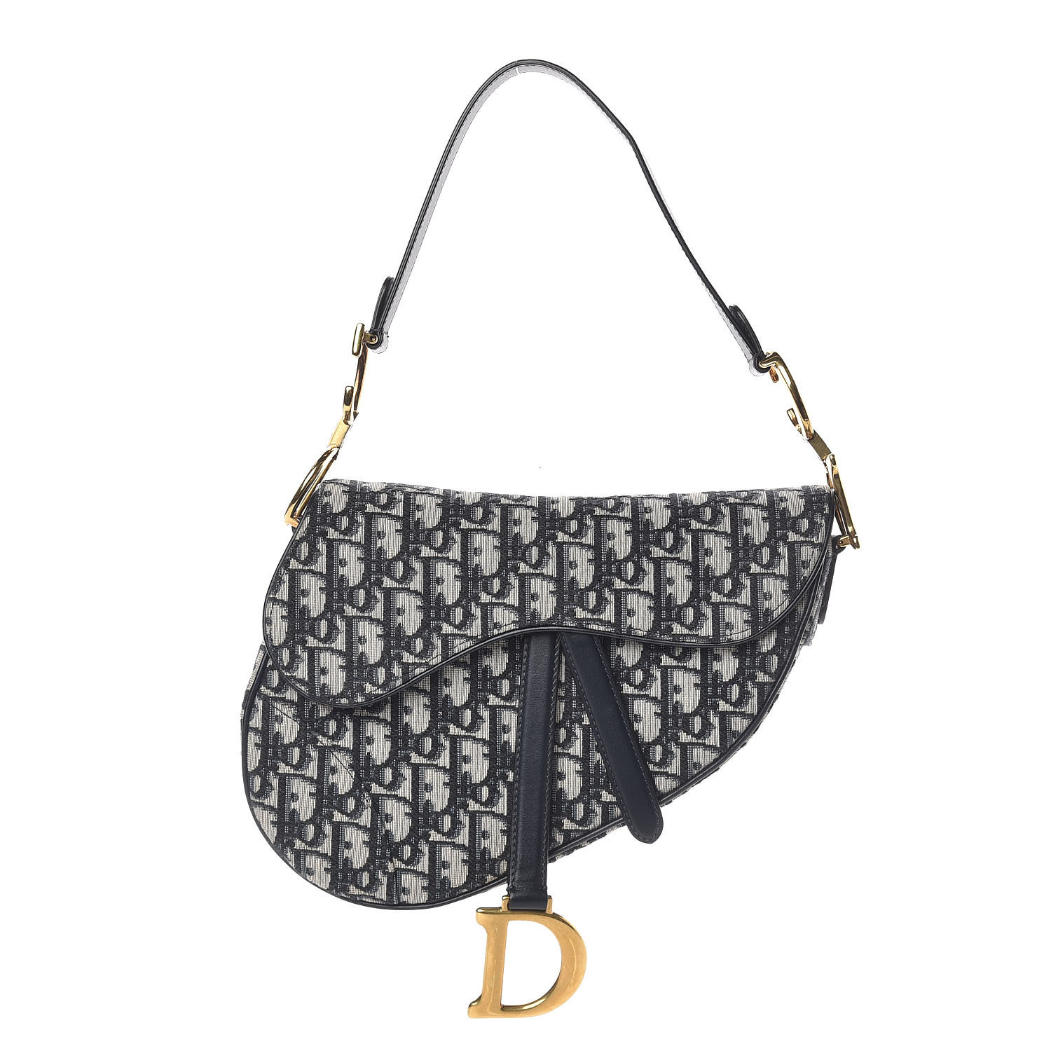 christian dior oblique saddle bag blue