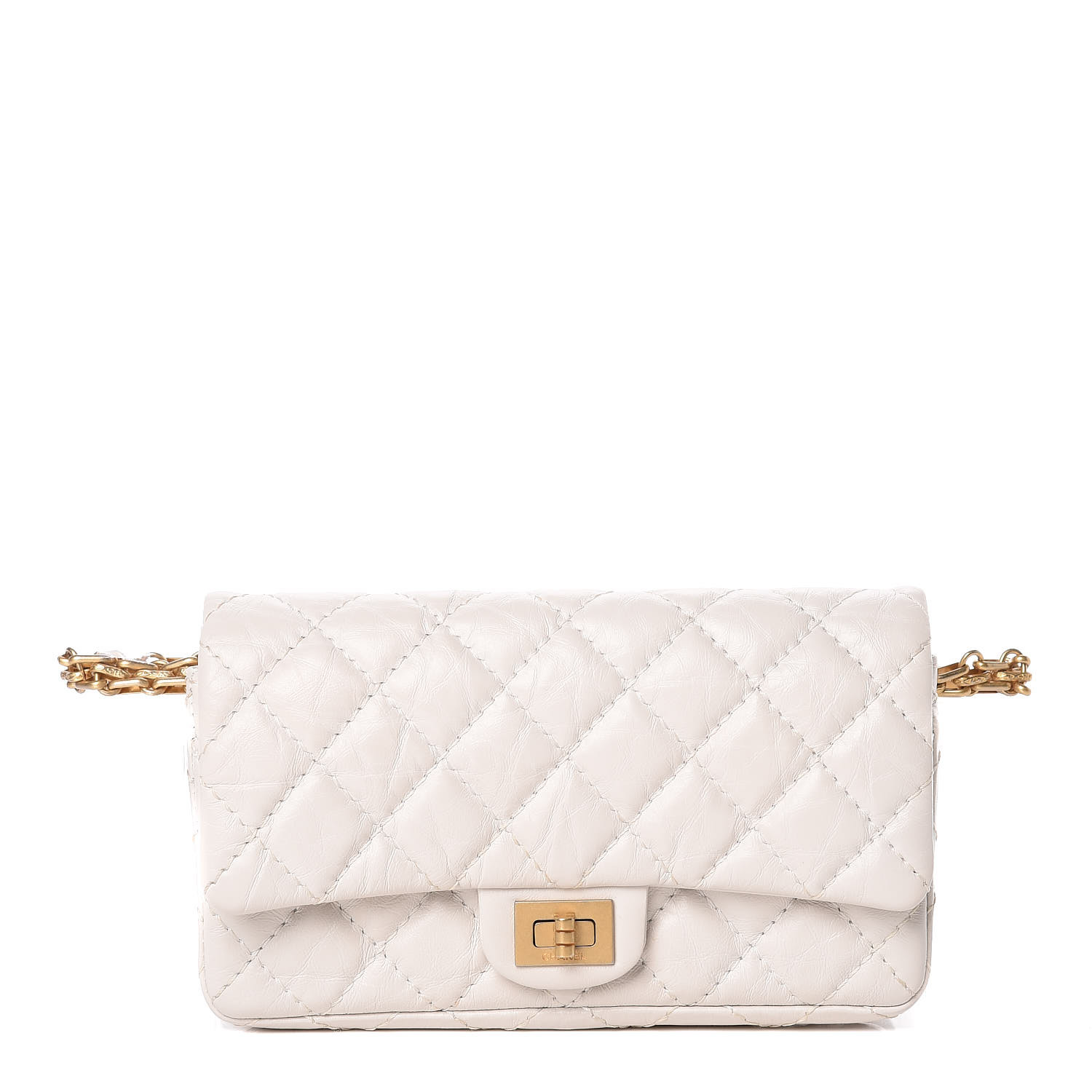 chanel white waist bag