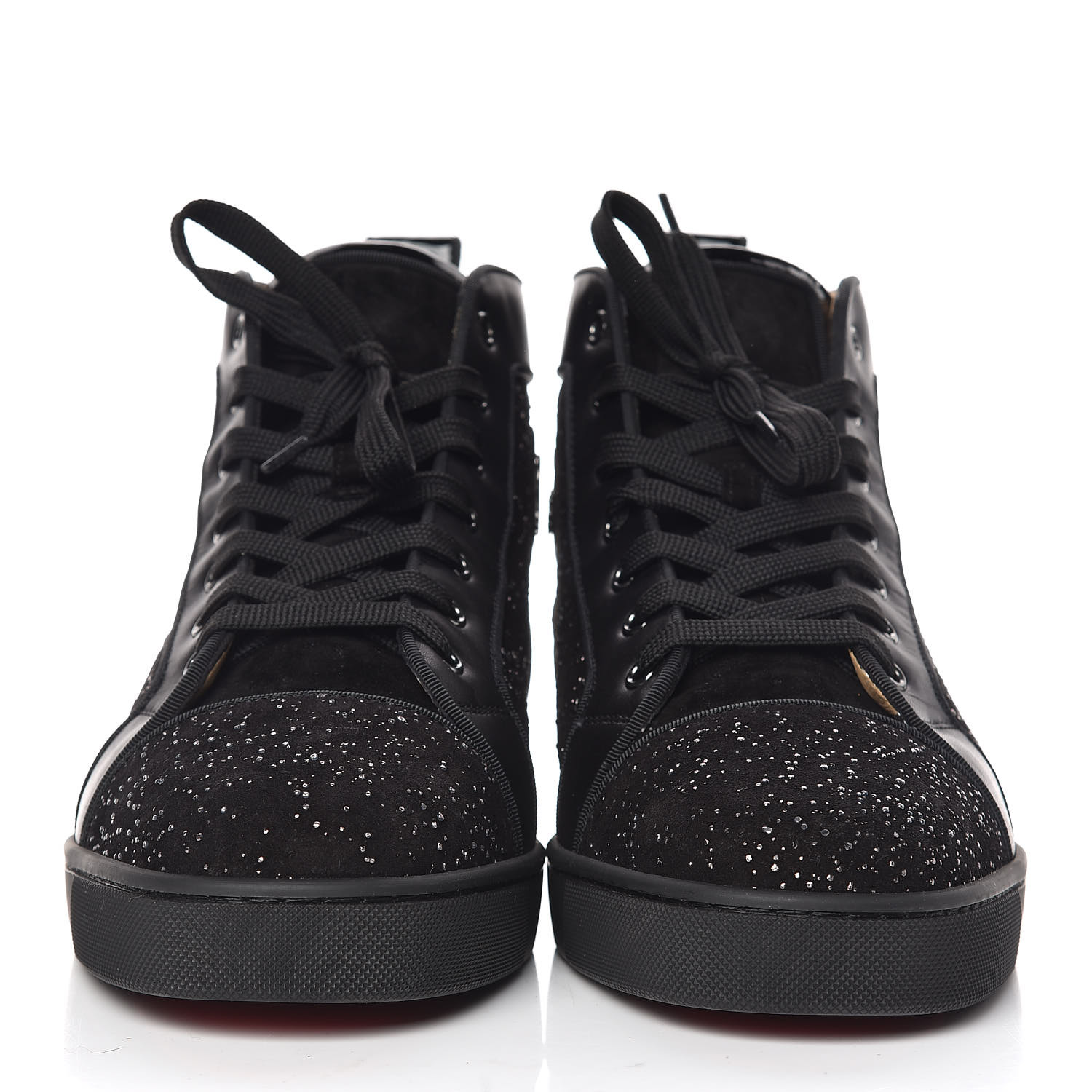 Australien Kort levetid dyr CHRISTIAN LOUBOUTIN Crystal Veau Velours Patent Calfskin Mens Louis Orlato  Flat Sneakers 44.5 Black 422341 | FASHIONPHILE