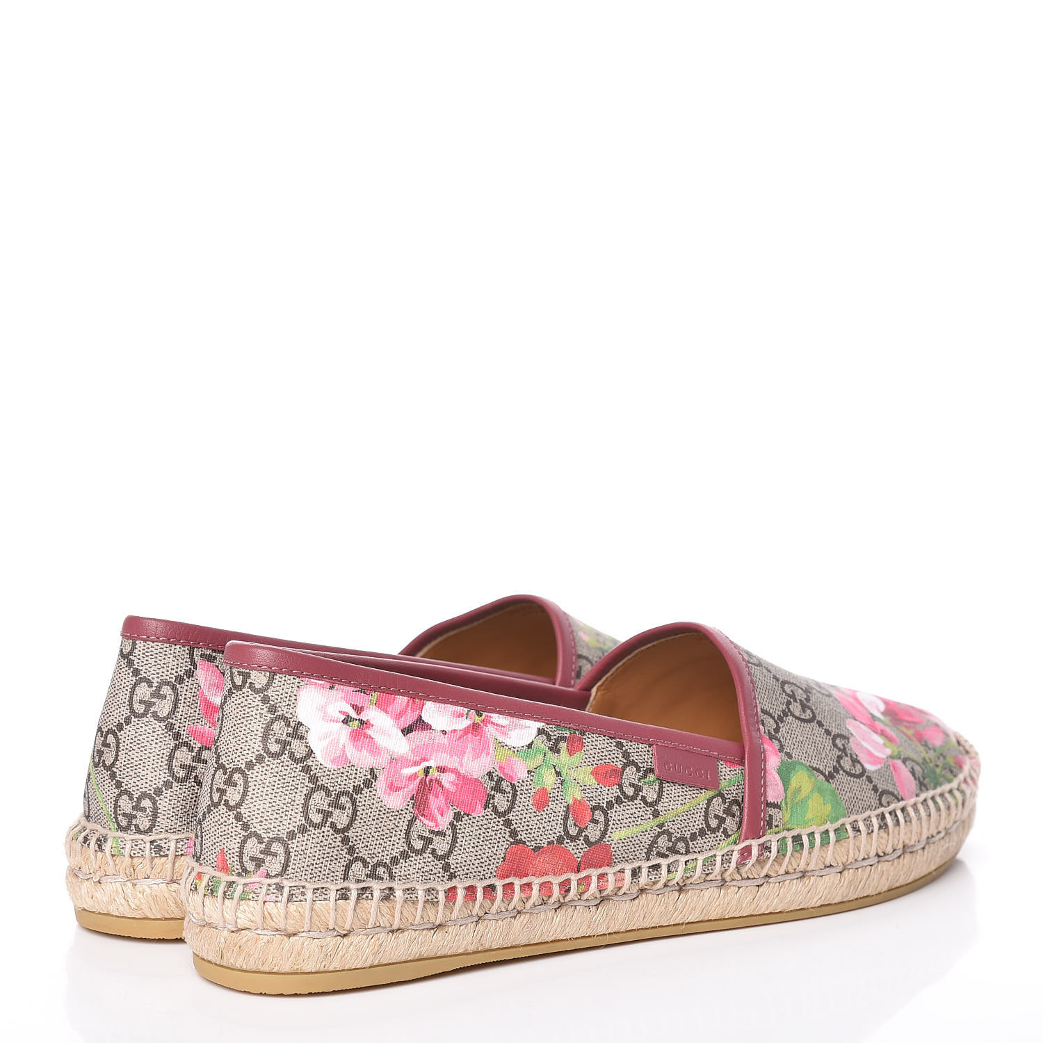 GUCCI GG Supreme Monogram Blooms Print Espadrilles 41 Antique Rose 422773