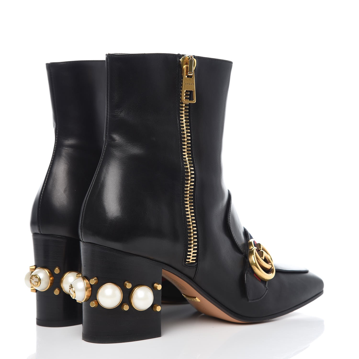 gucci boots pearl heel