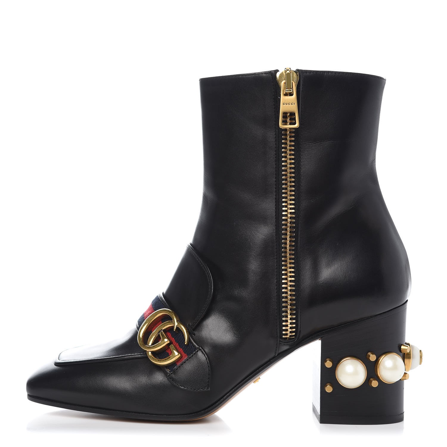 gucci boots pearl heel