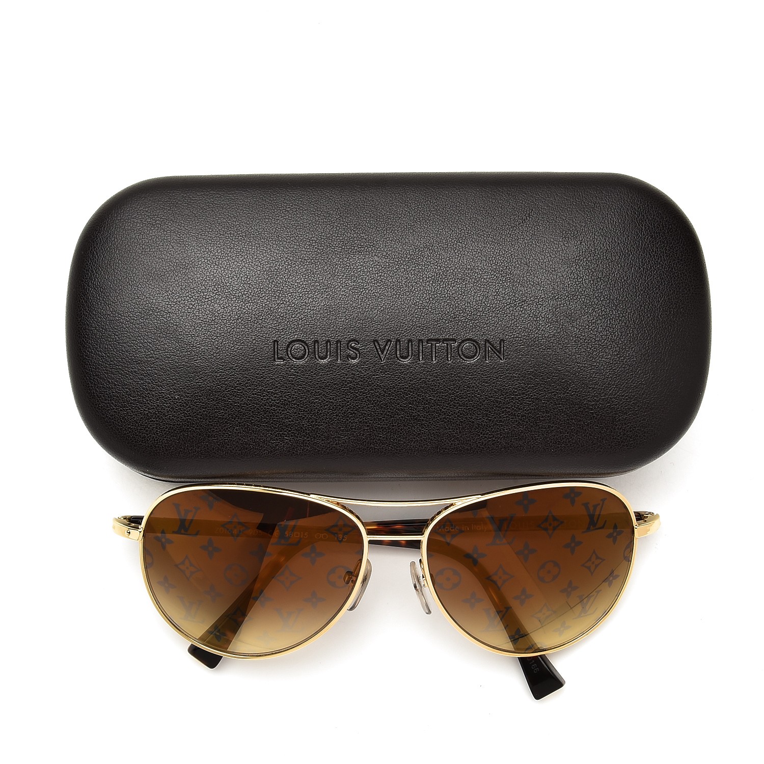 LOUIS VUITTON Conspiration Pilote Sunglasses Z0164U Gold 224851