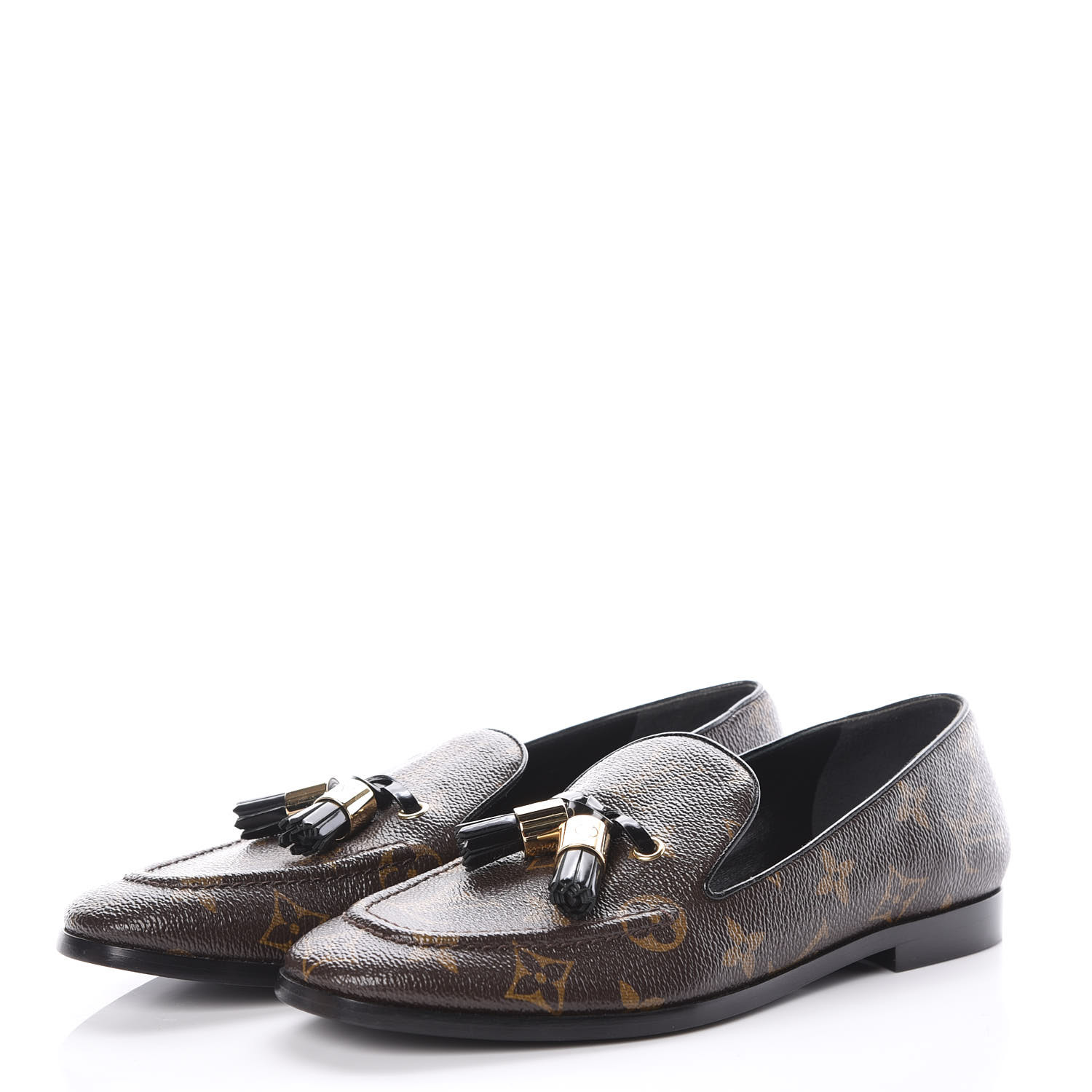 LOUIS VUITTON Monogram Womens Society Loafers 36 393453