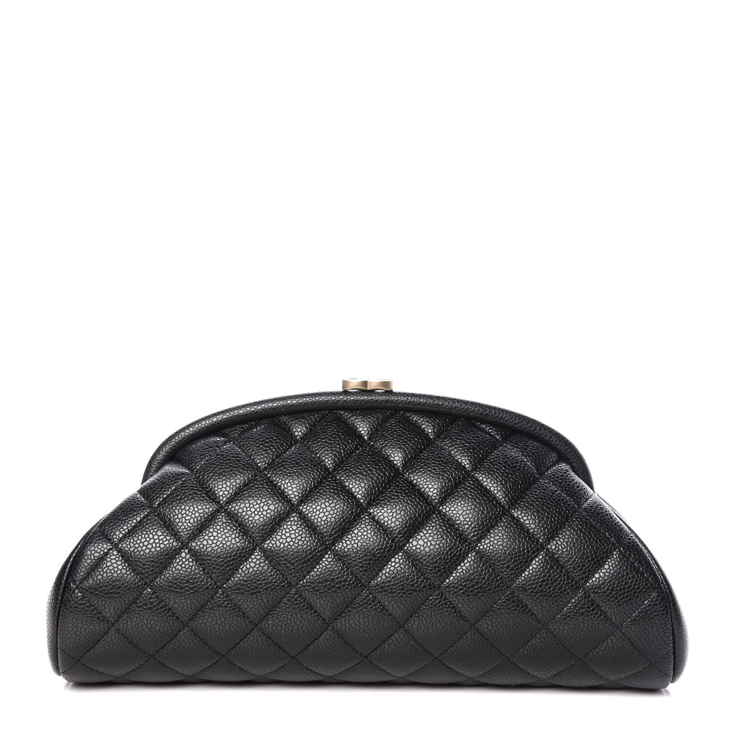 CHANEL Caviar Quilted Timeless Clutch Black 393465