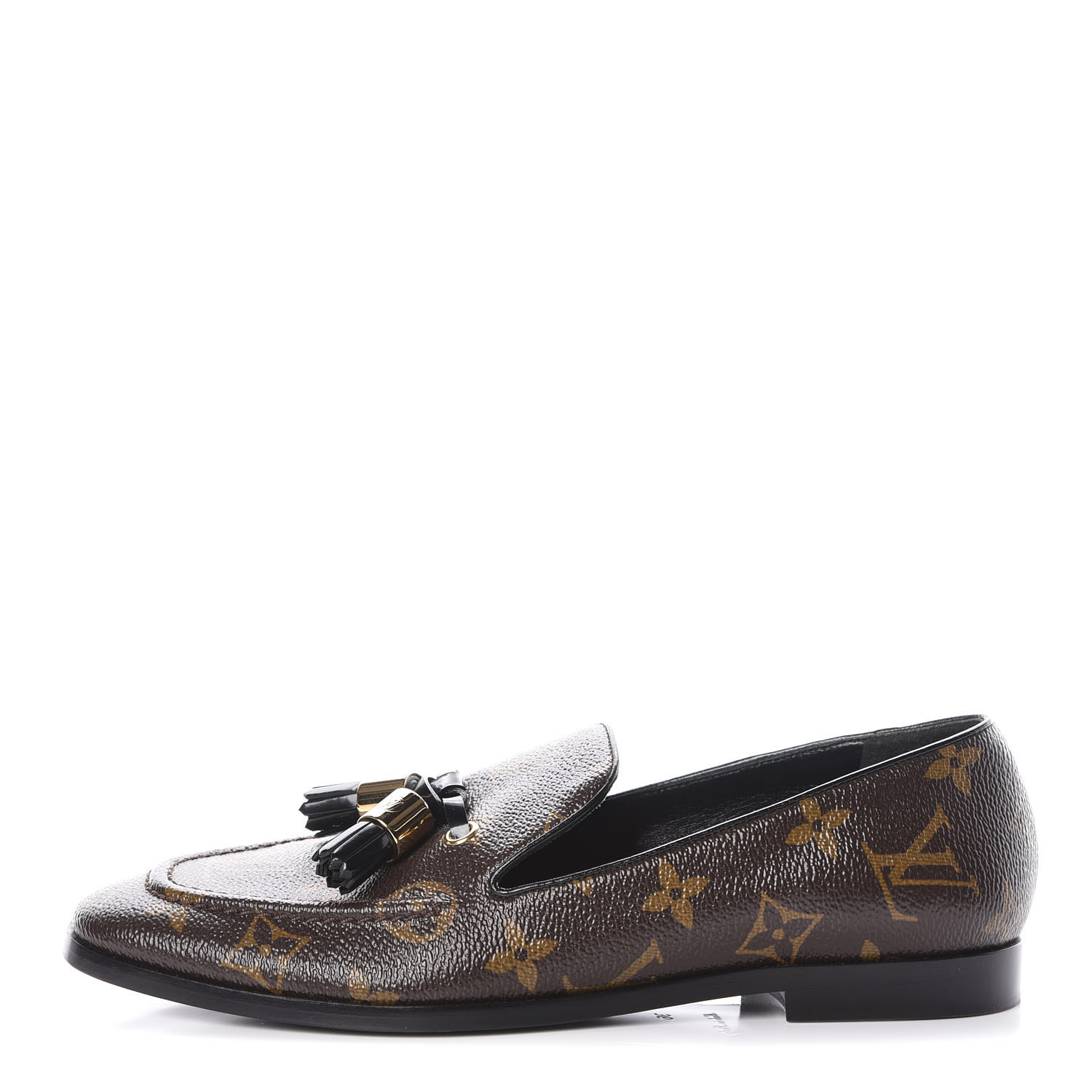 LOUIS VUITTON Monogram Womens Society Loafers 36 393453