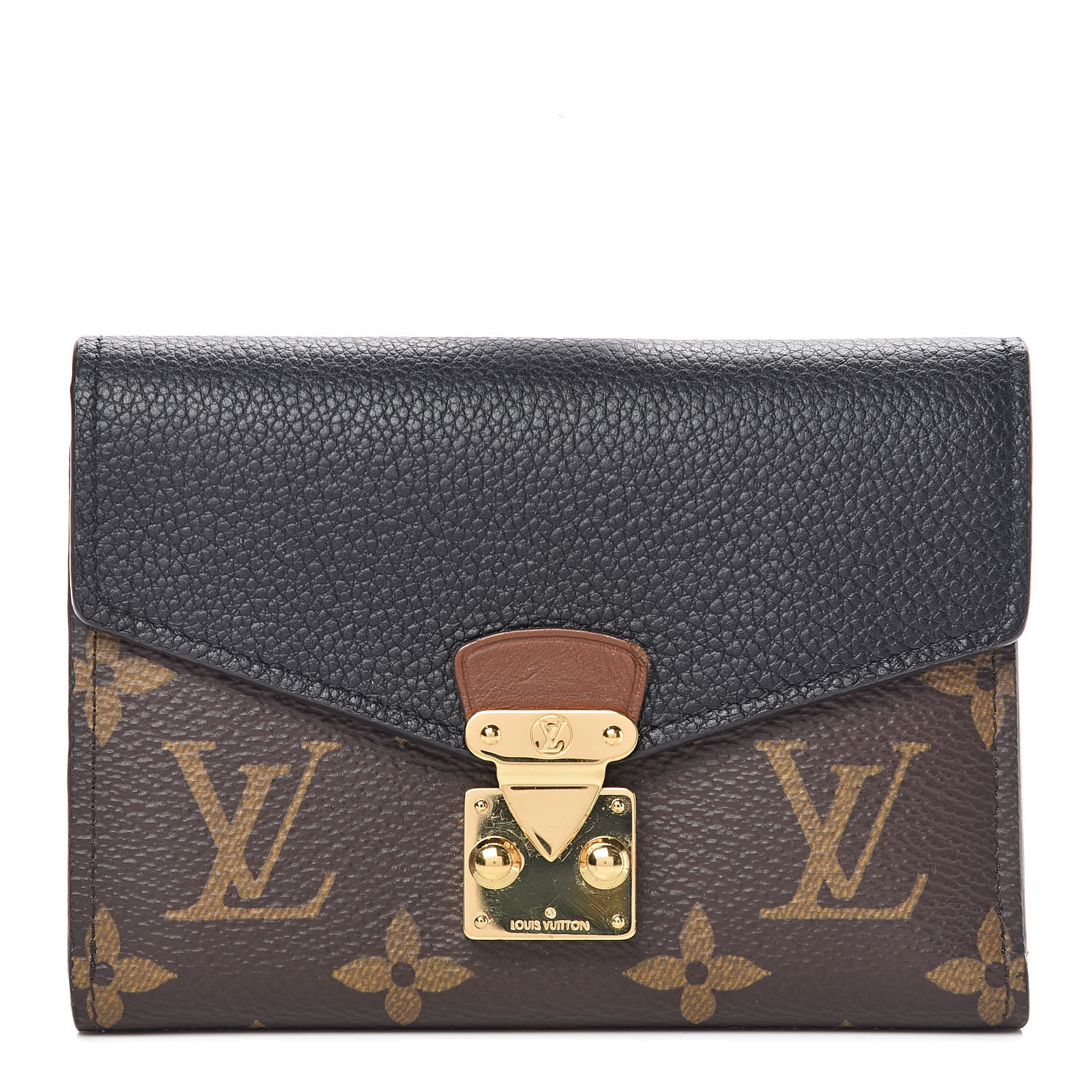 LOUIS VUITTON Monogram Pallas Compact Wallet NM Black 450004