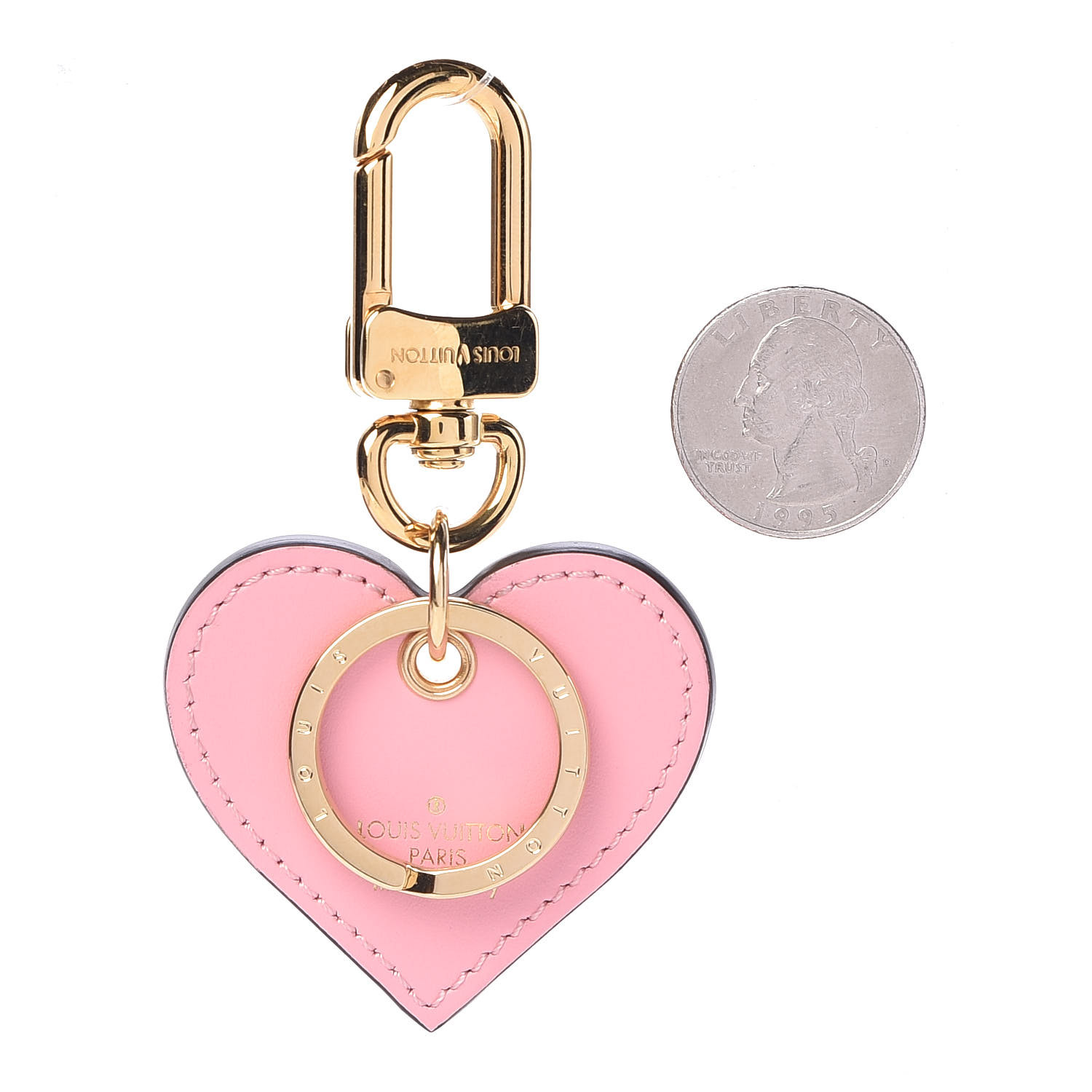 LOUIS VUITTON Vernis Degrade Love Lock Heart Key Holder Bag Charm Pink White 449042
