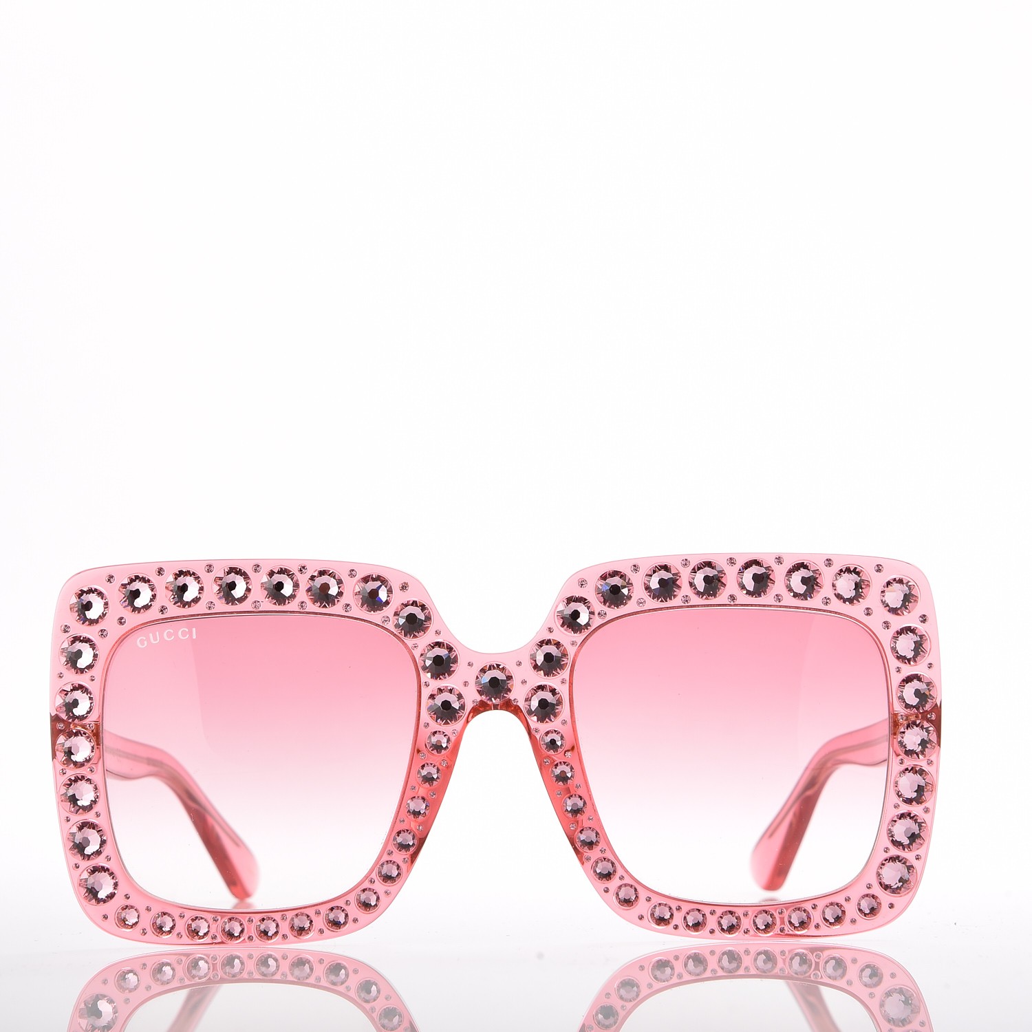 GUCCI Acetate Crystal Oversize Sunglasses GG0148S Pink 215215
