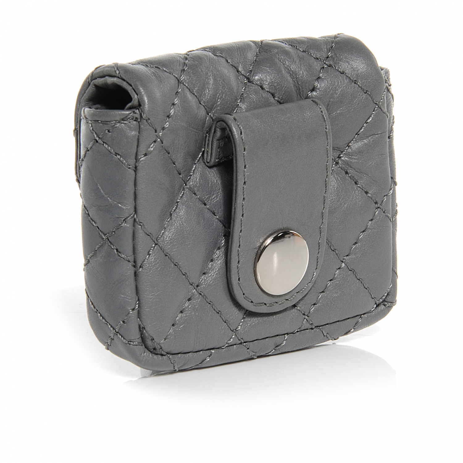 CHANEL Leather Quilted Reissue Mini Belt Bag Grey 51238