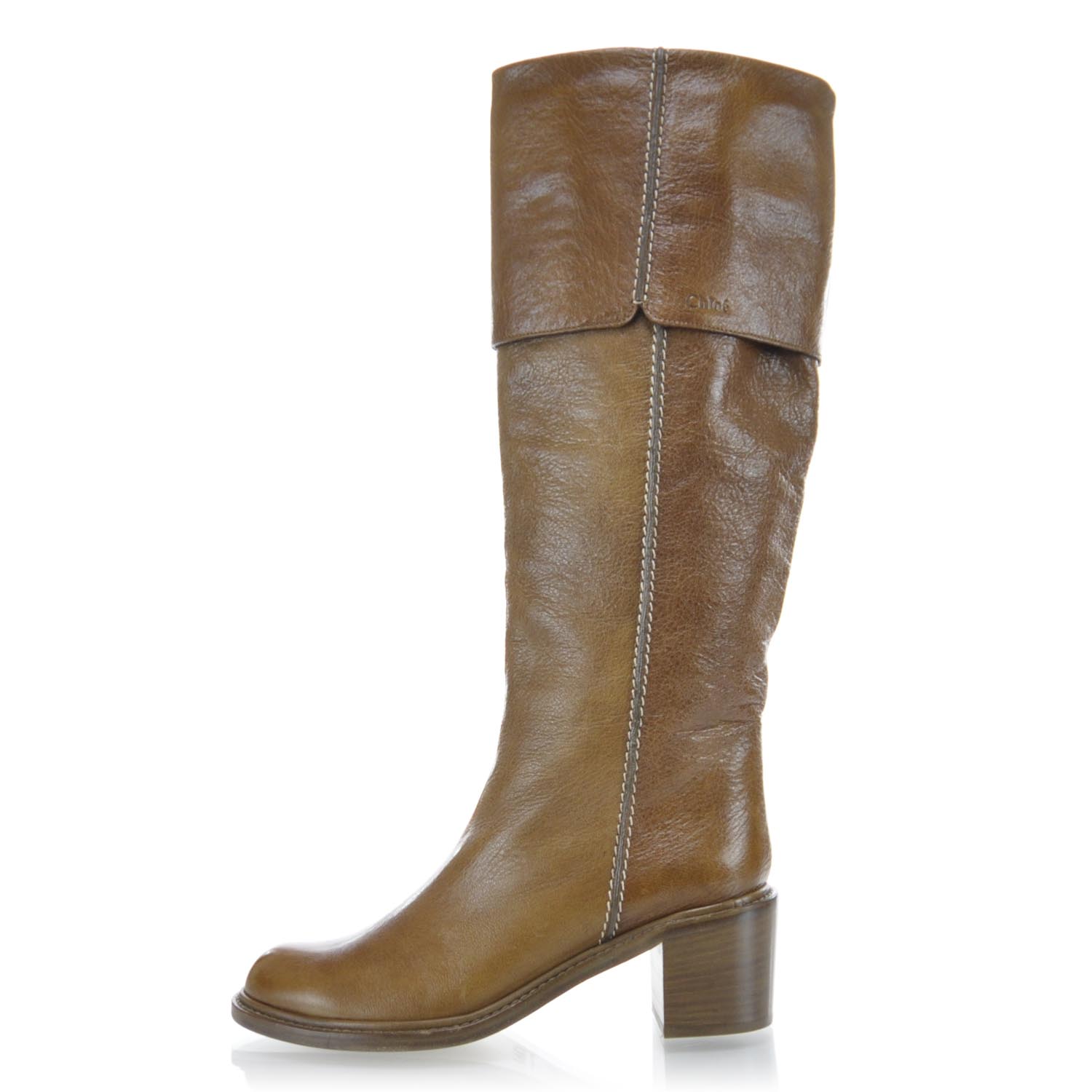 CHLOE Leather Tall Riding Boots 37.5 30126