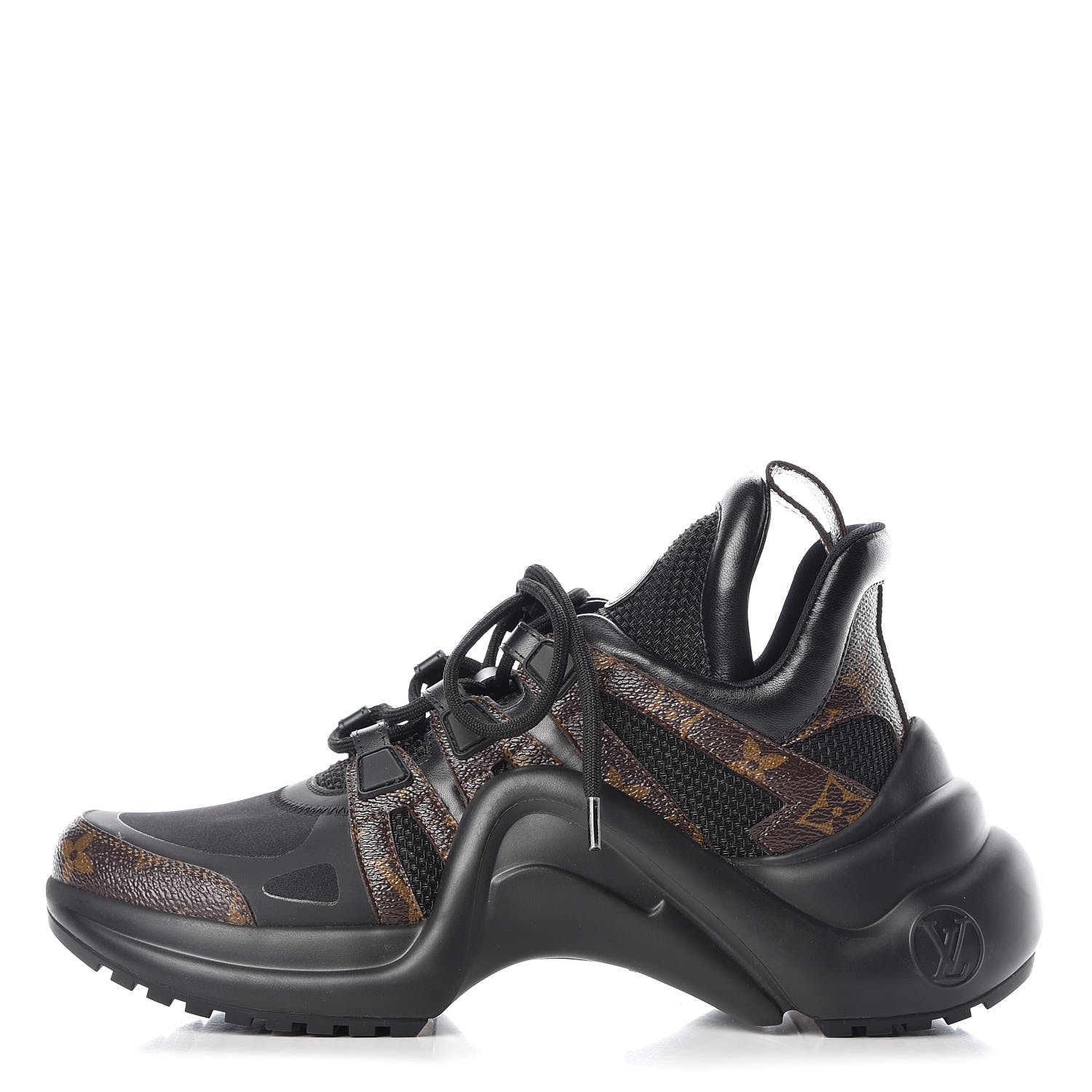 LOUIS VUITTON Patent Monogram LV Archlight Sneakers 38 Black 344930