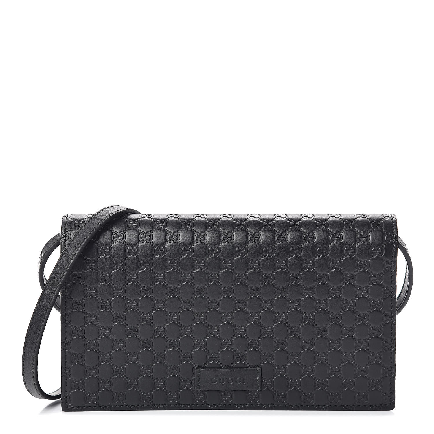 GUCCI Microguccissima Crossbody Wallet Black 443804