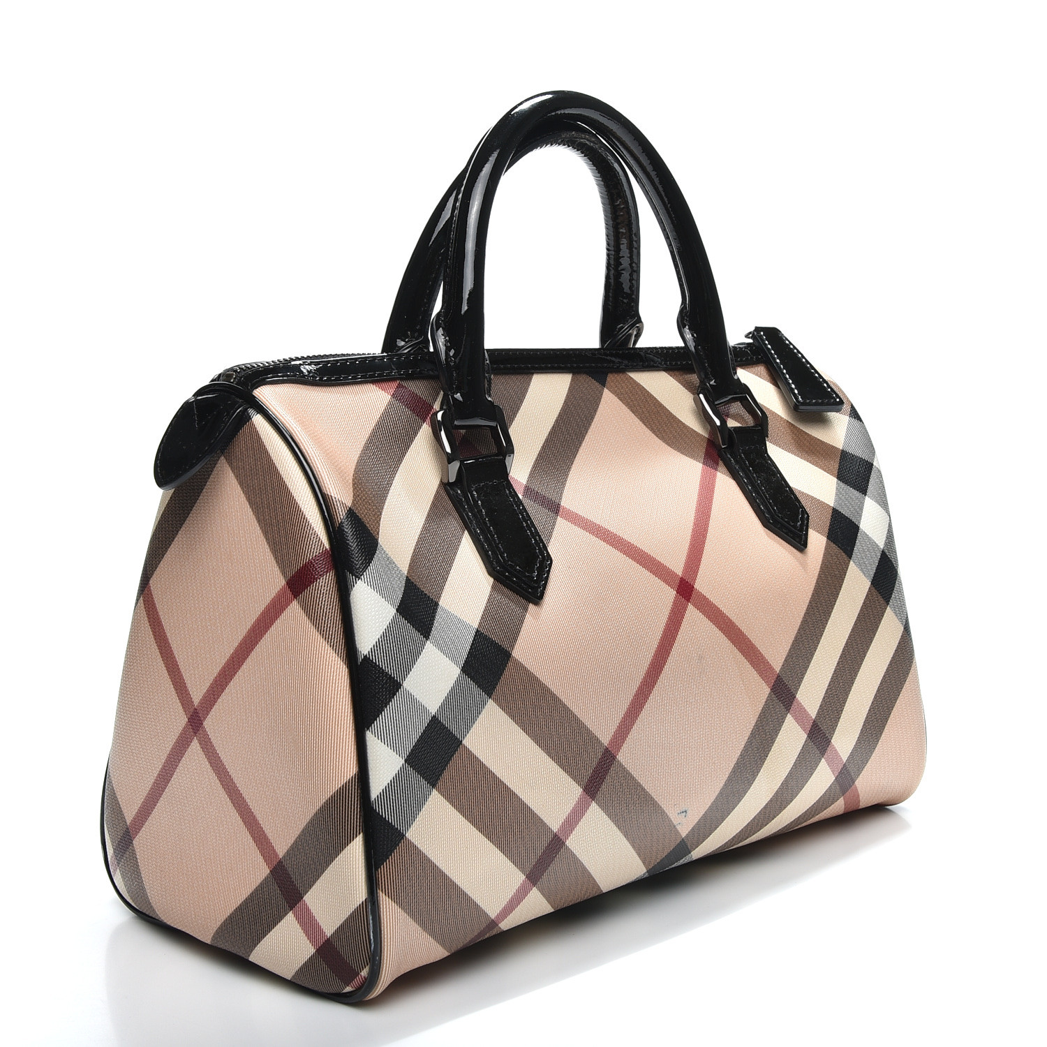 BURBERRY Supernova Check Small Chester Bowling Bag Black 541871