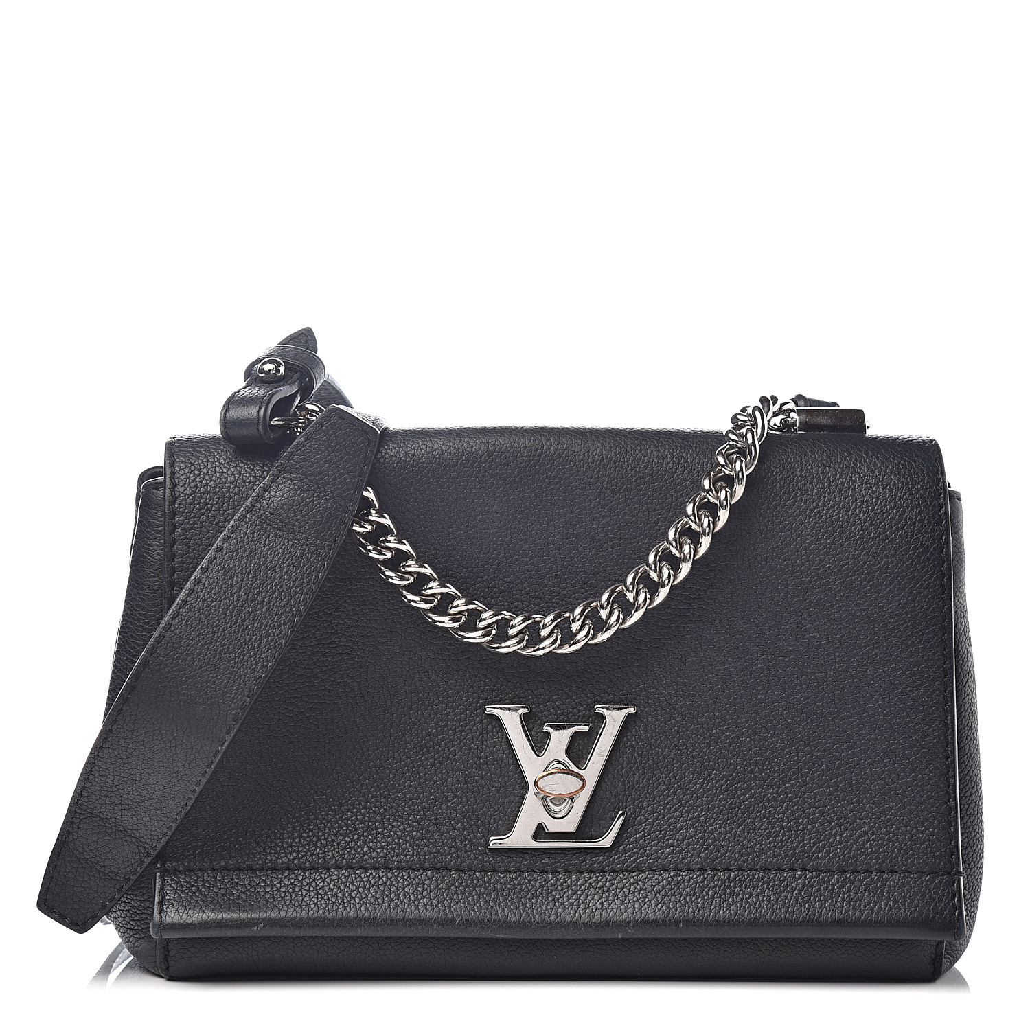 LOUIS VUITTON Lock Me II BB Chain Hand Bag Noir Taurillon Clemence