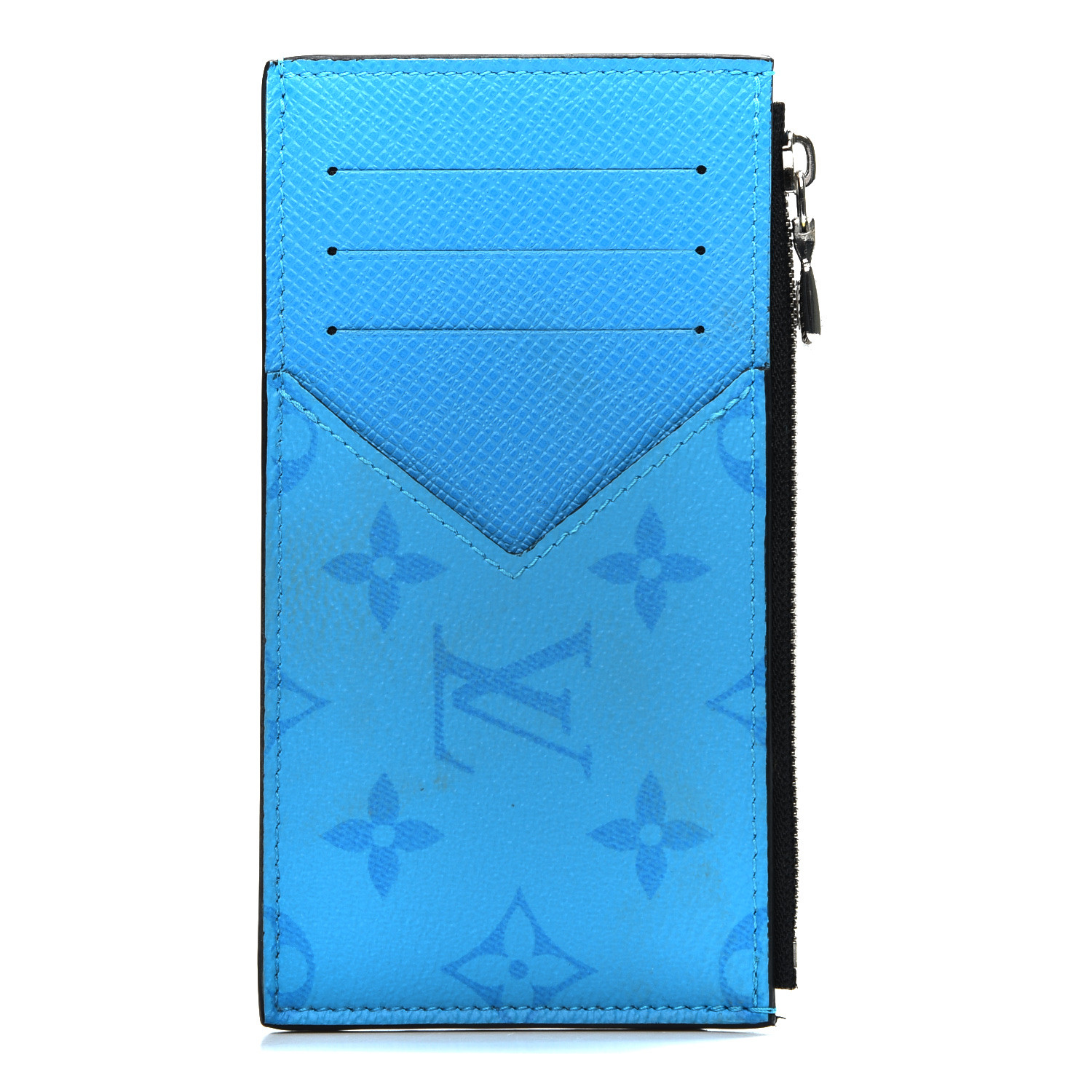 Louis Vuitton Blue Taigarama Coin Card Holder