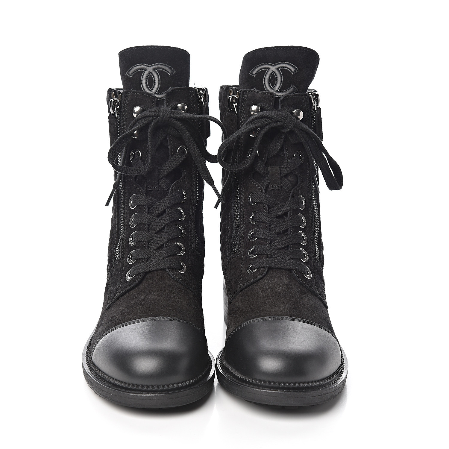 chanel quilted combat boots 2020