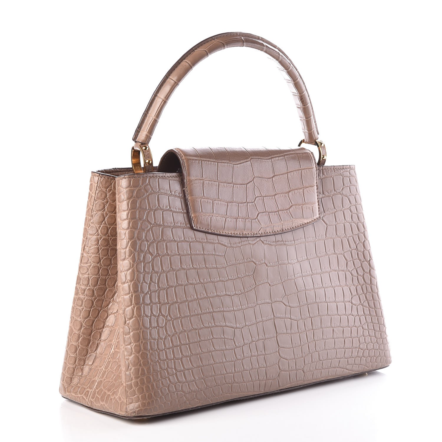 LOUIS VUITTON Crocodile Capucines MM Taupe 319210