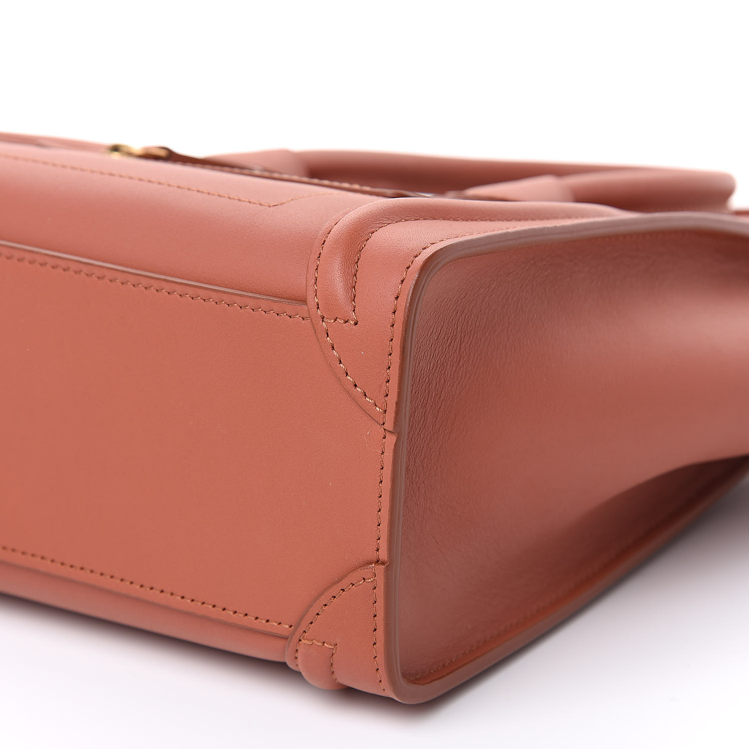 CELINE Smooth Calfskin Nano Luggage Terracotta 499926 | FASHIONPHILE