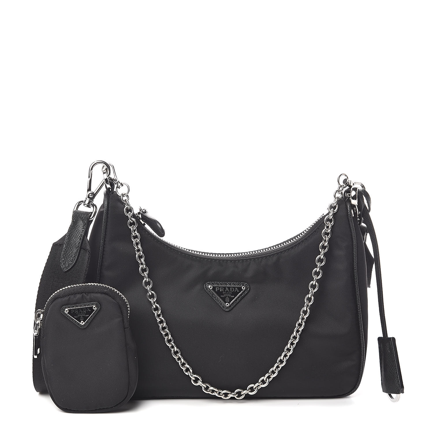 PRADA Nylon Re-Edition 2005 Shoulder Bag Black 504133