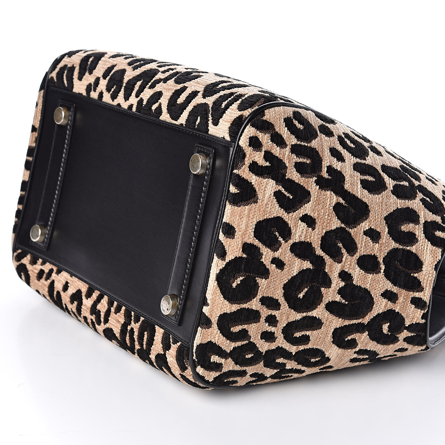 LOUIS VUITTON Jacquard Velvet Leopard Print Stephen Sprouse North South Bag Black 504976