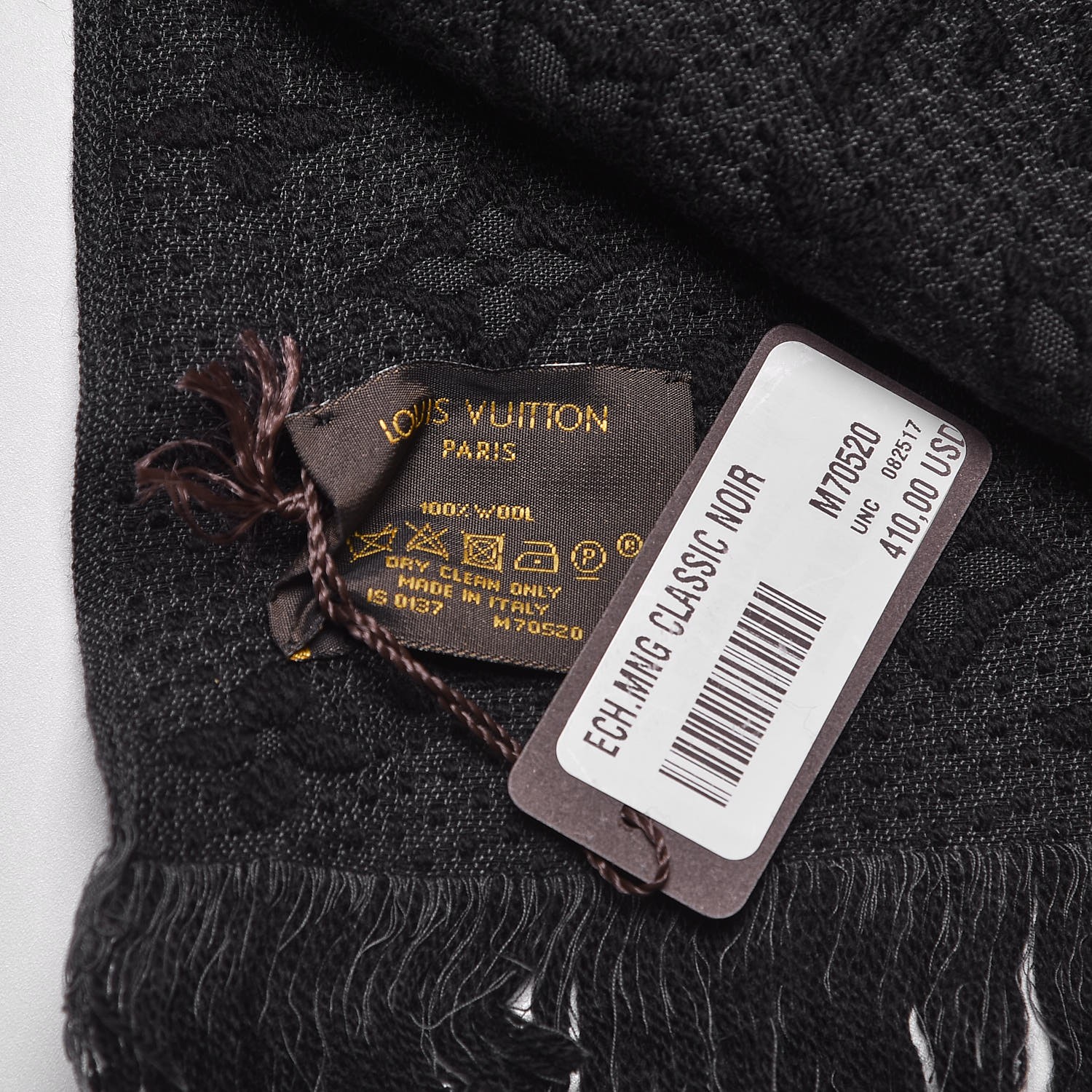 Louis Vuitton CLASSIC MONOGRAM SCARF Grey Wool ref.437902 - Joli