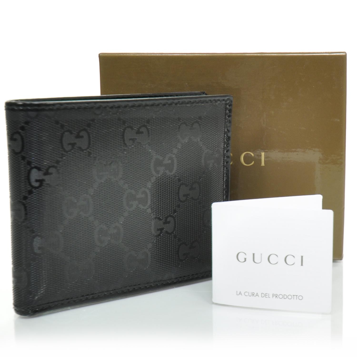 GUCCI Mens Imprime Monogram Bi-fold Wallet Black 23550