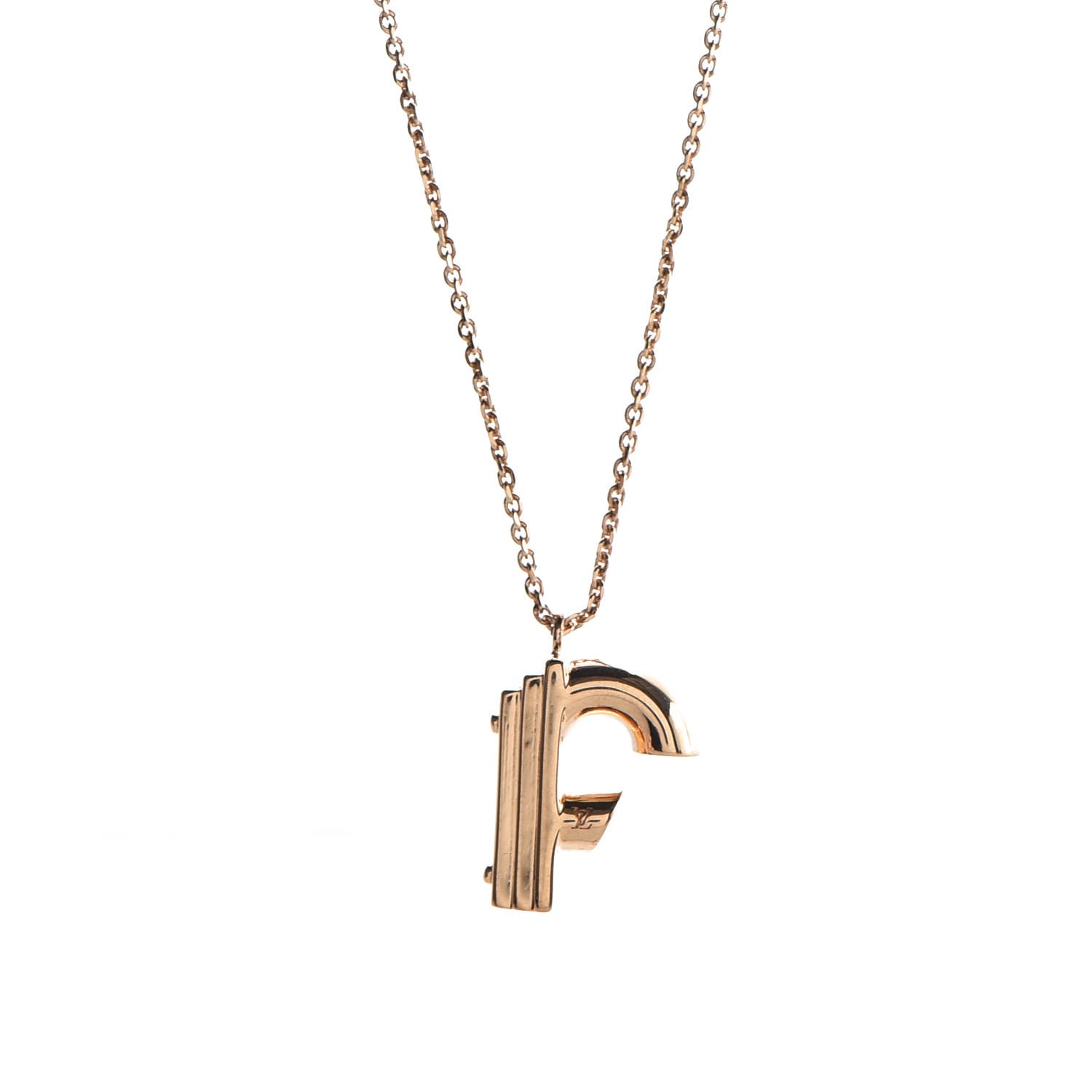 LOUIS VUITTON LV And Me Letter F Necklace Gold 349008