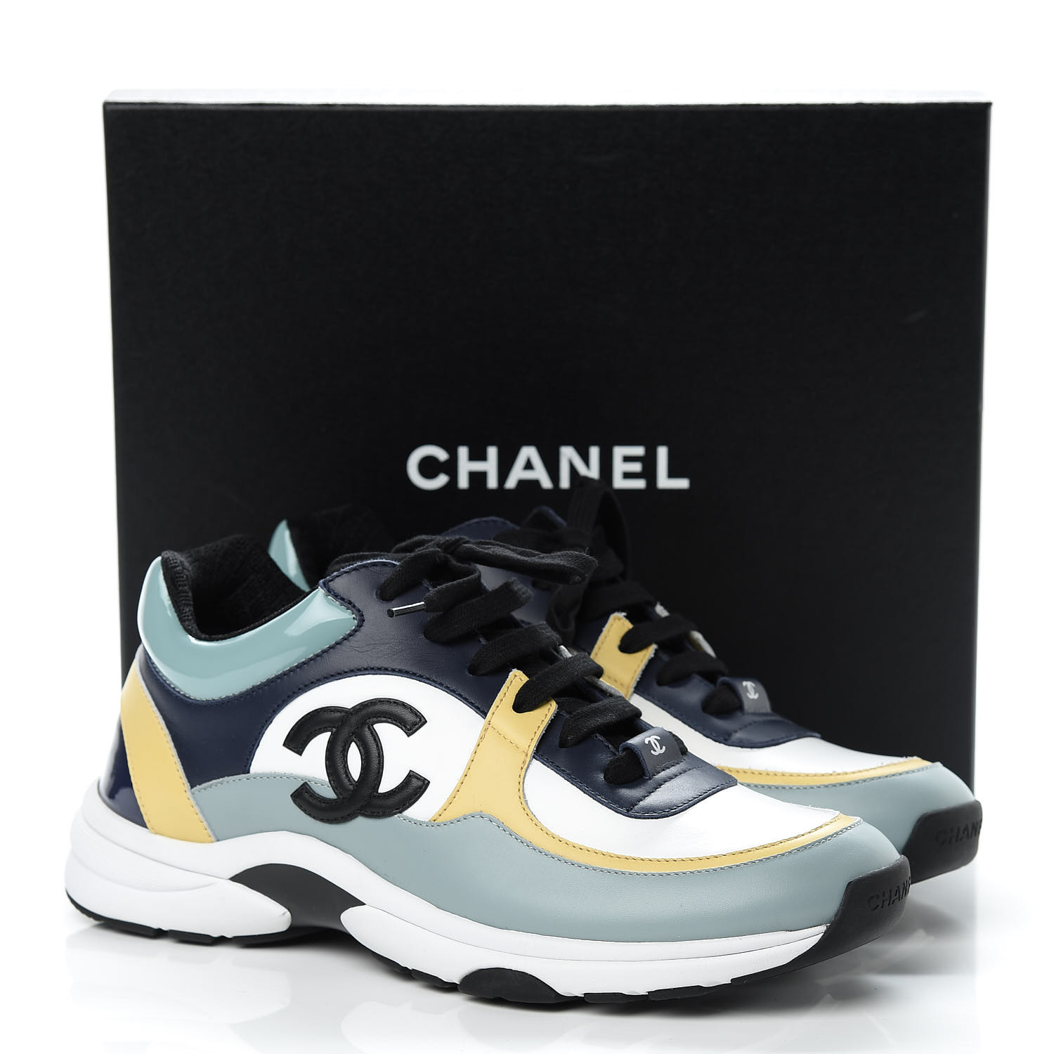 chanel calfskin womens logo sneakers
