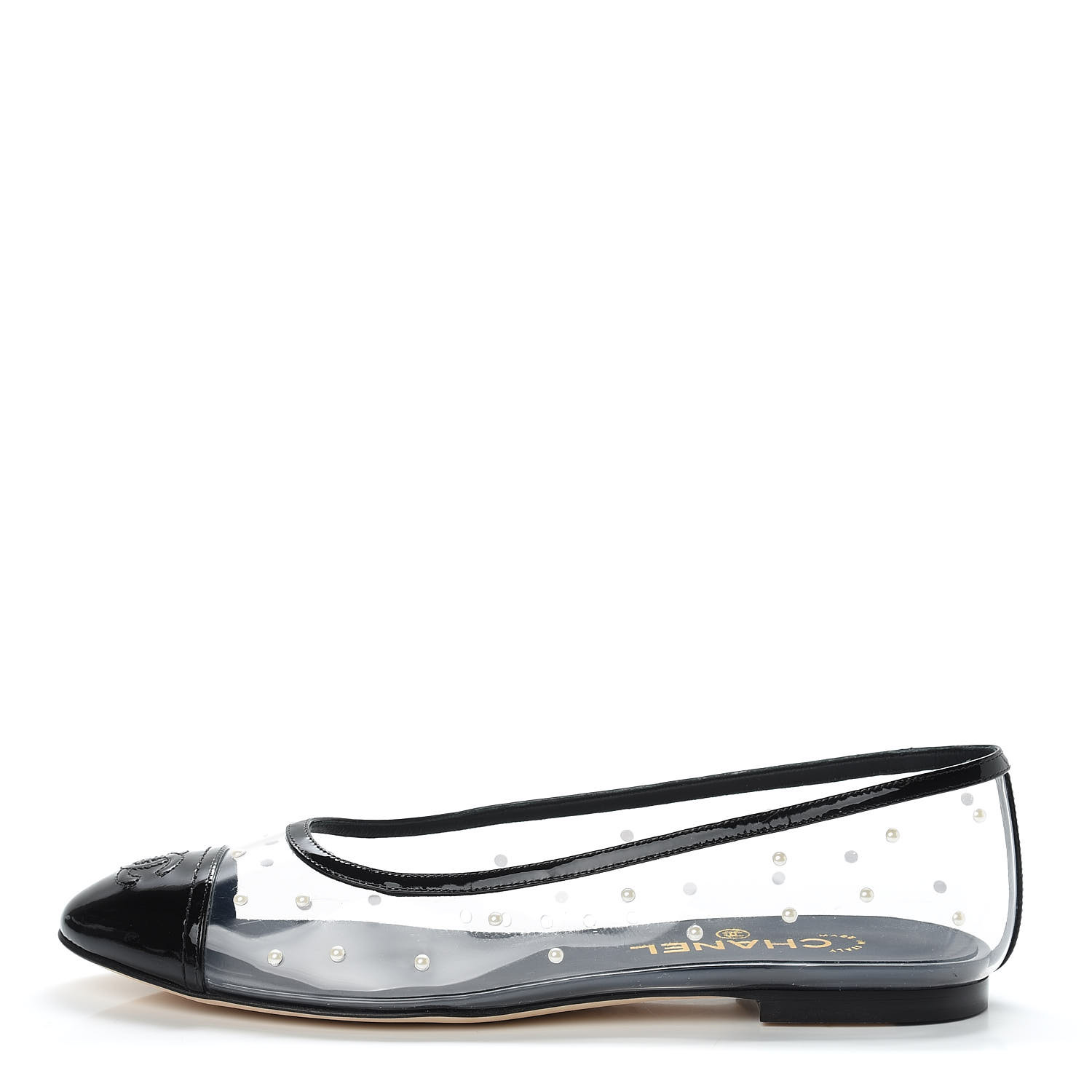 black flats with pearls