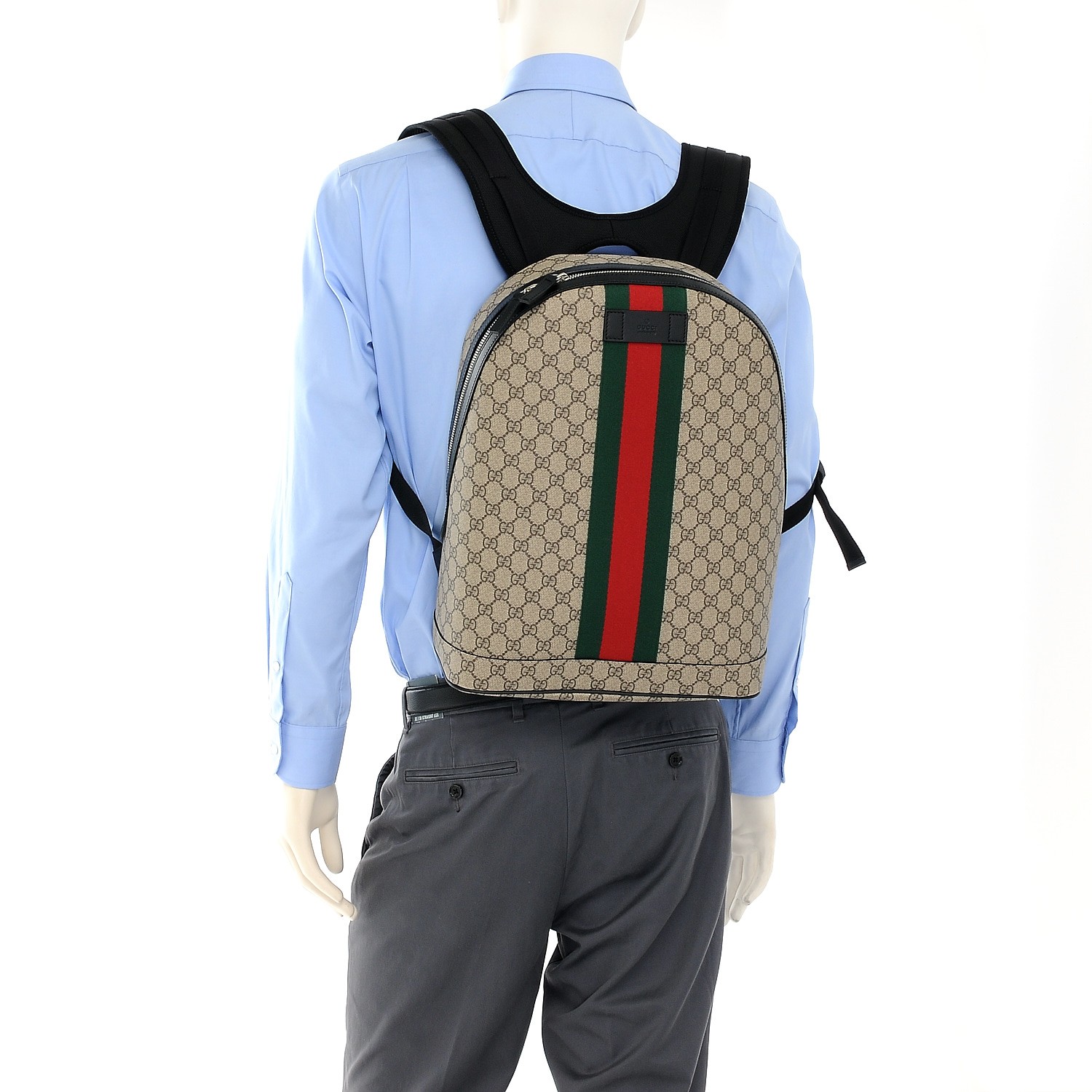 GUCCI GG Supreme Monogram Web Backpack 