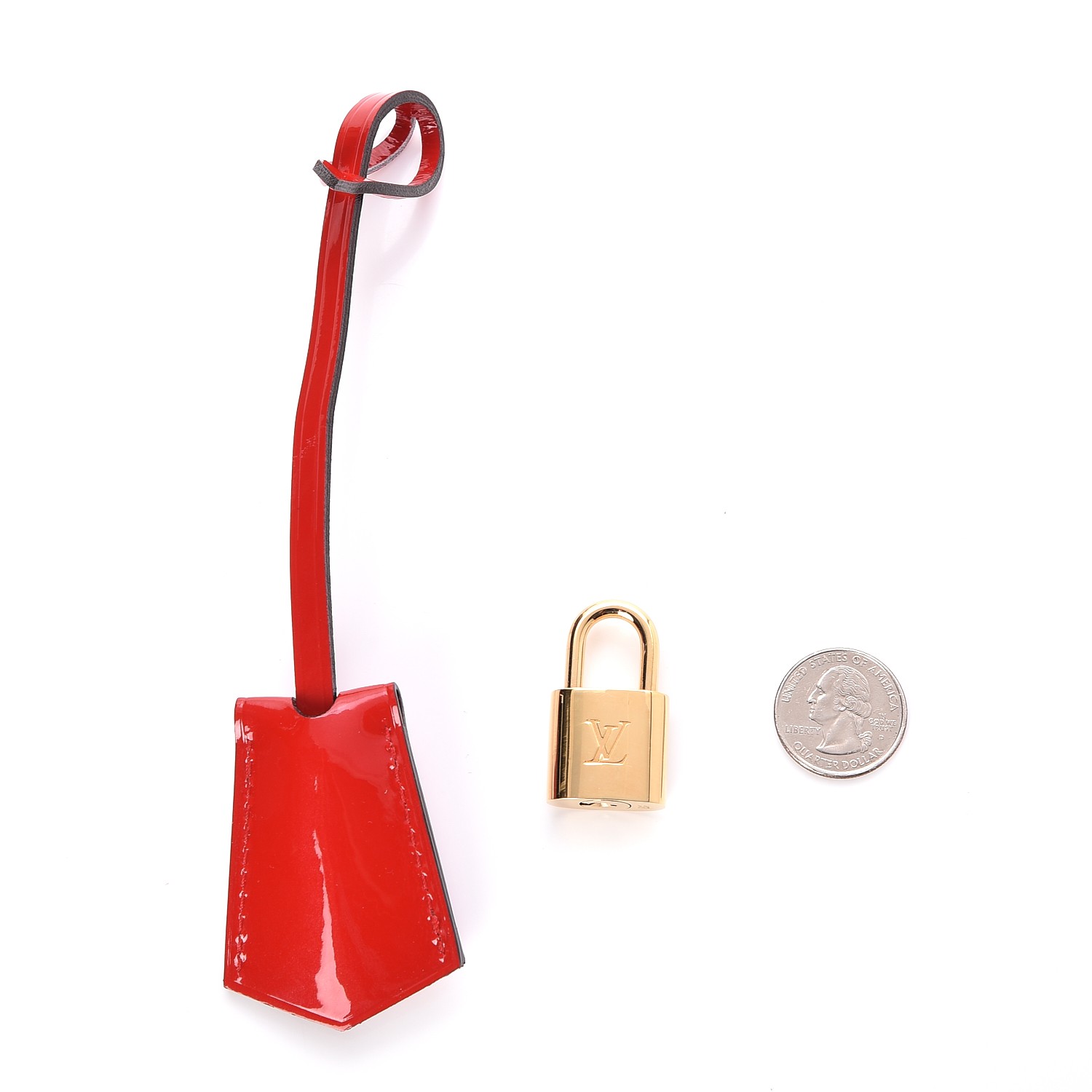 LOUIS VUITTON Vernis Lockit Clochette Key Bell Holder and Lock Set Cerise 253092