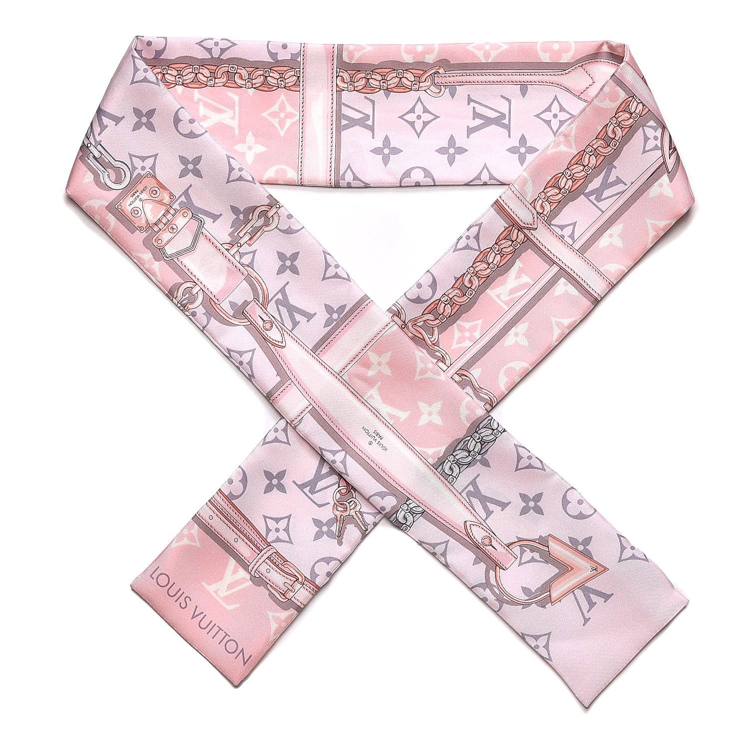 louis vuitton pink silk scarf