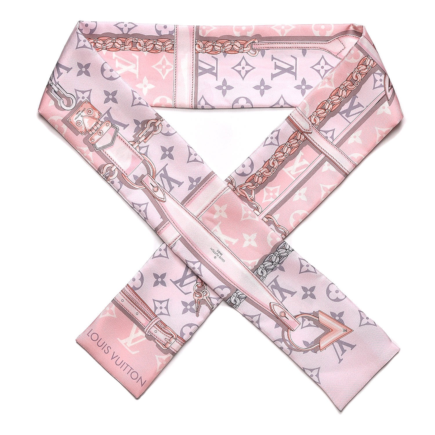 LOUIS VUITTON Silk Monogram Confidential Bandeau Light Pink 253260