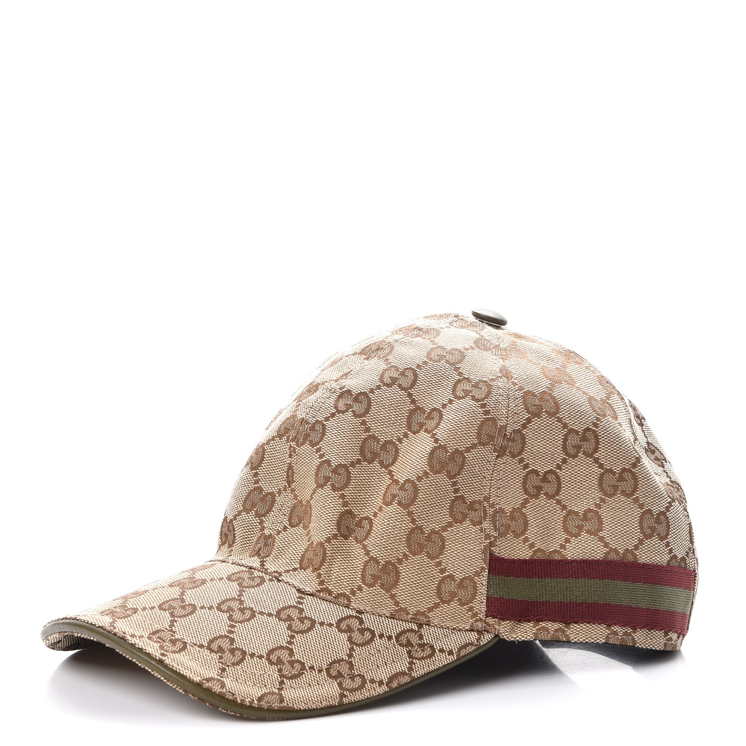 GUCCI Monogram Web Baseball Hat M Beige 