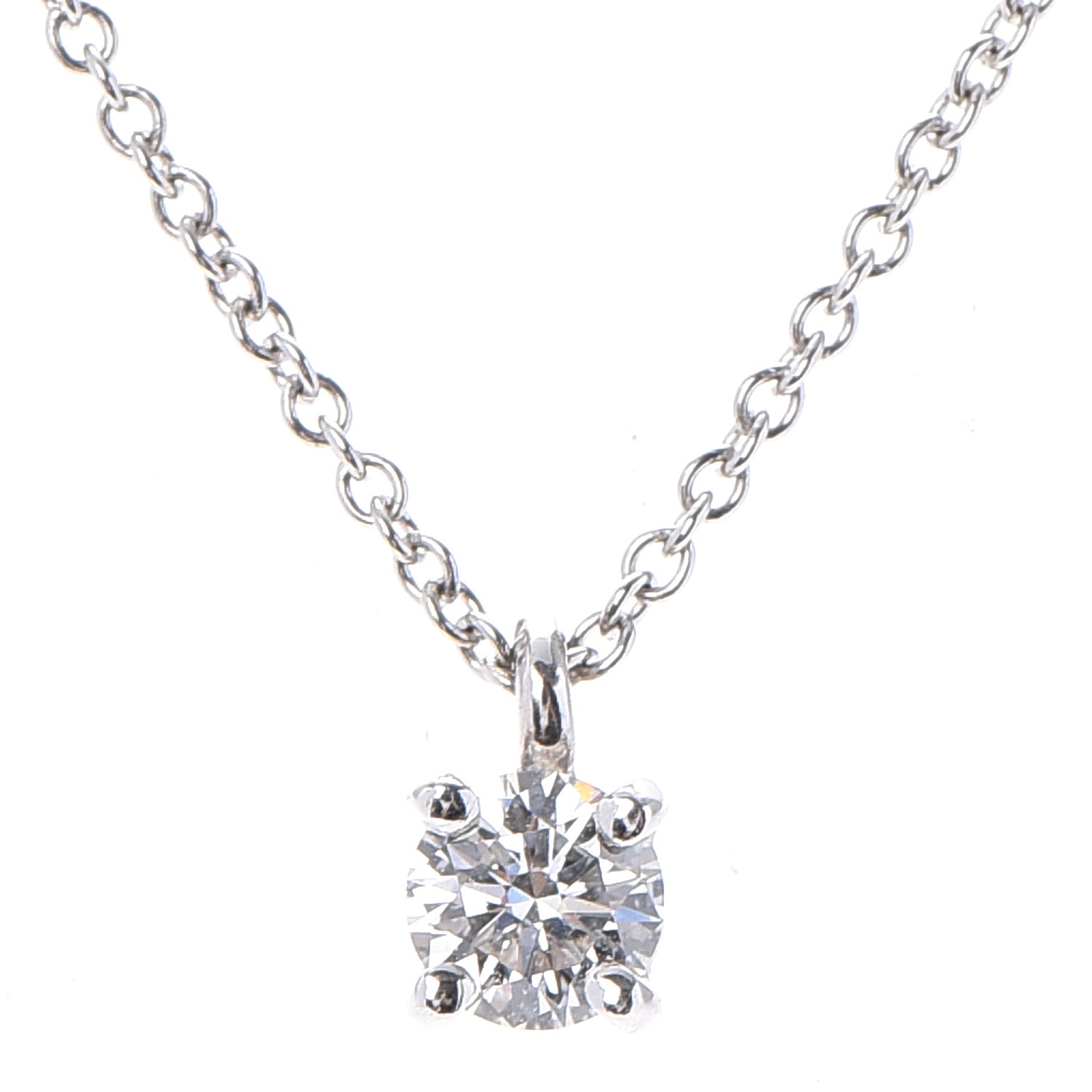 Tiffany Platinum Diamond 25ct Solitaire Pendant Necklace 252998