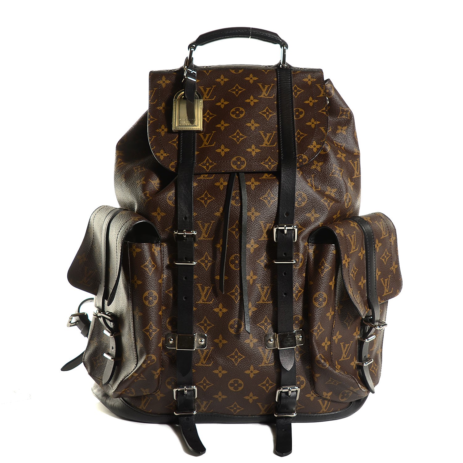 LOUIS VUITTON Monogram Macassar Christopher Backpack 136420