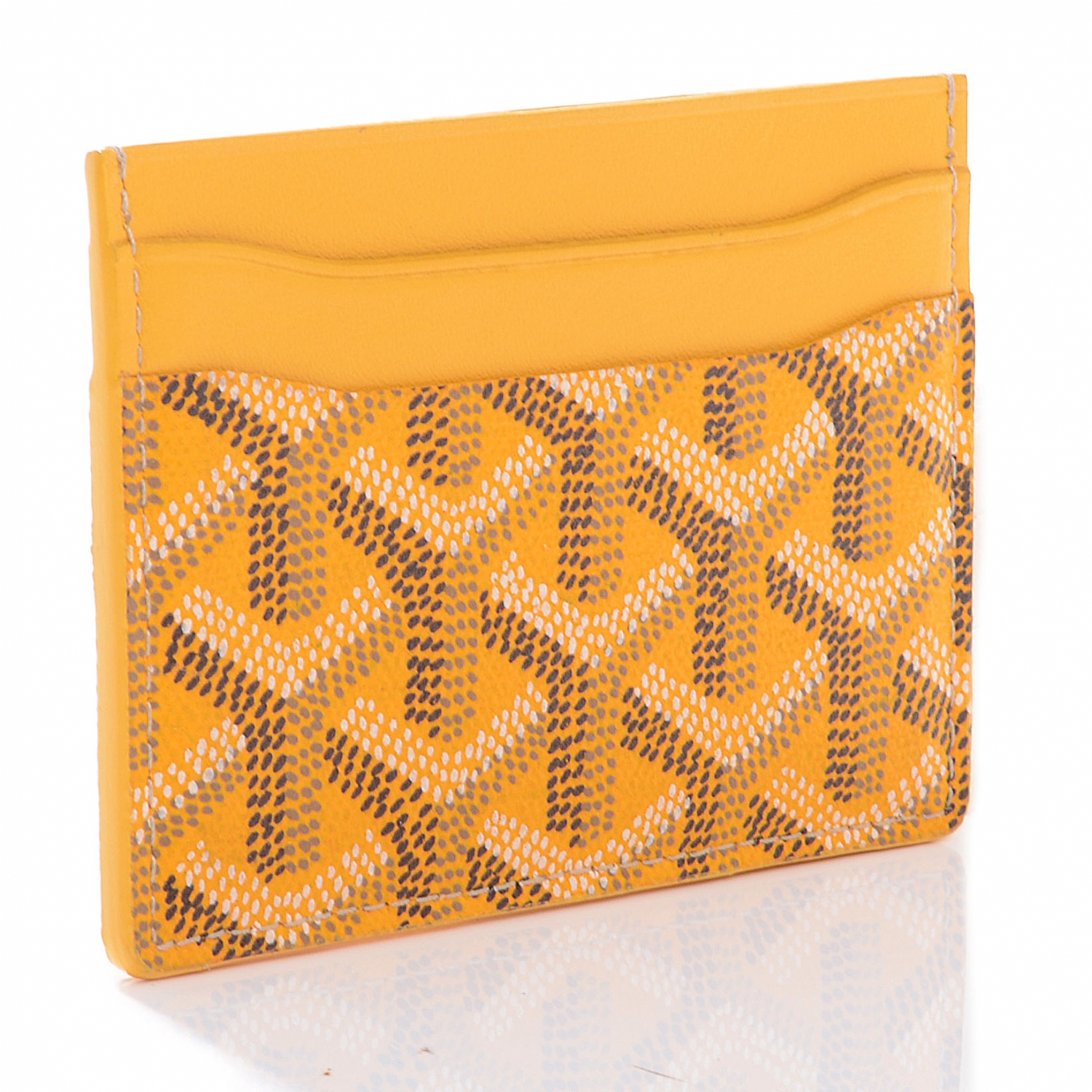 GOYARD Goyardine Saint Sulpice Card Holder Case Yellow 46703